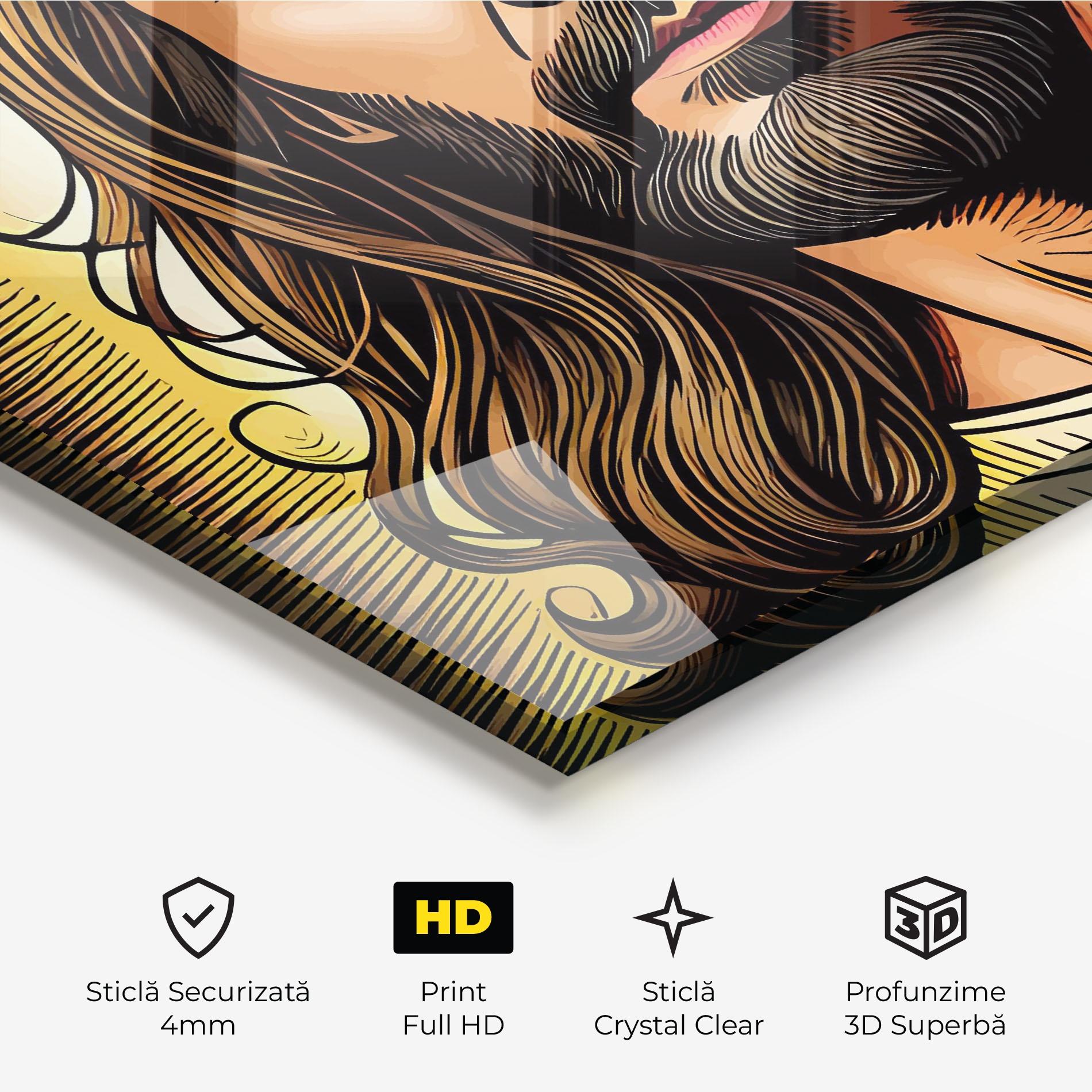 Tablou Sticla Gold Art Jesus mockup 3