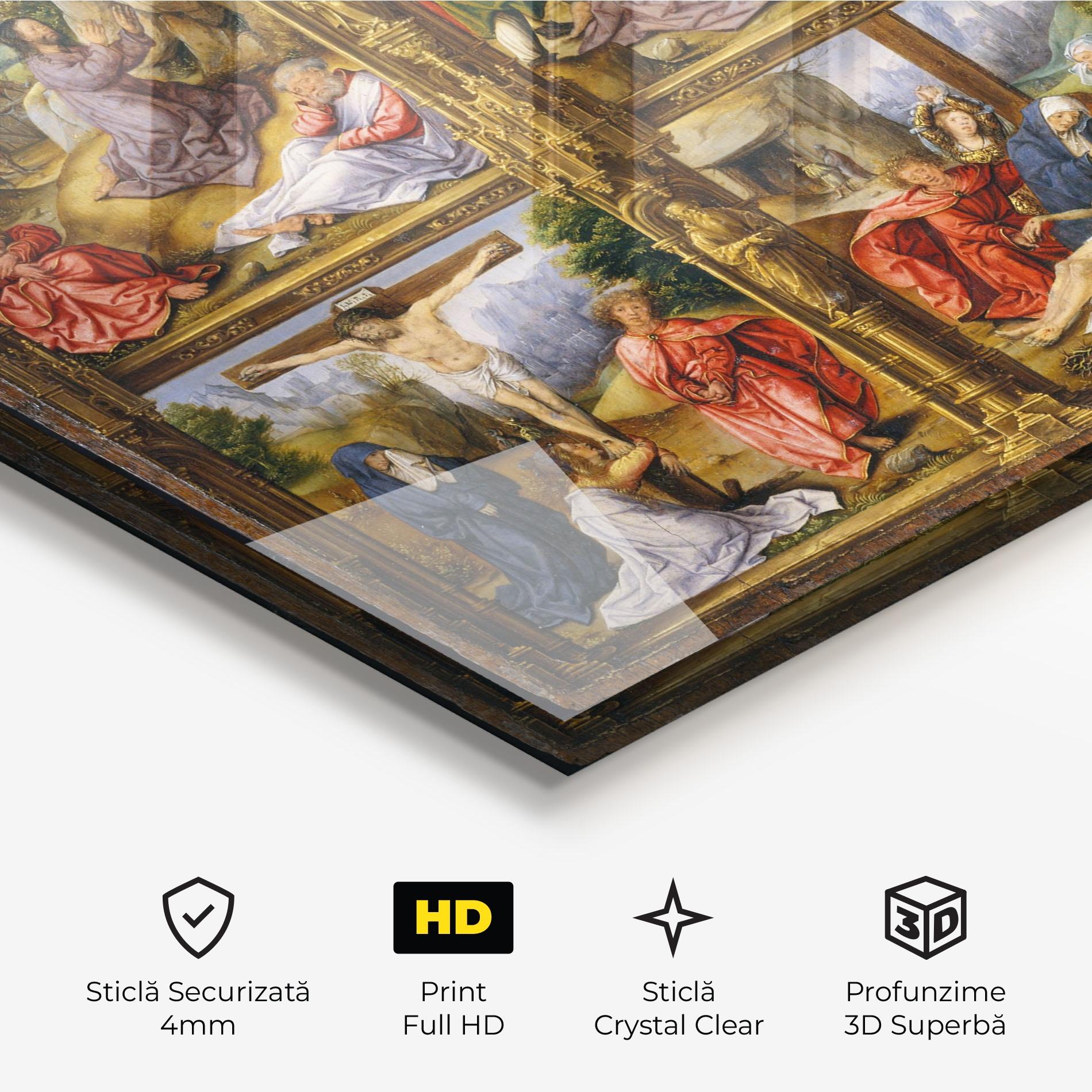 Tablou Sticla Gold Window View mockup 3