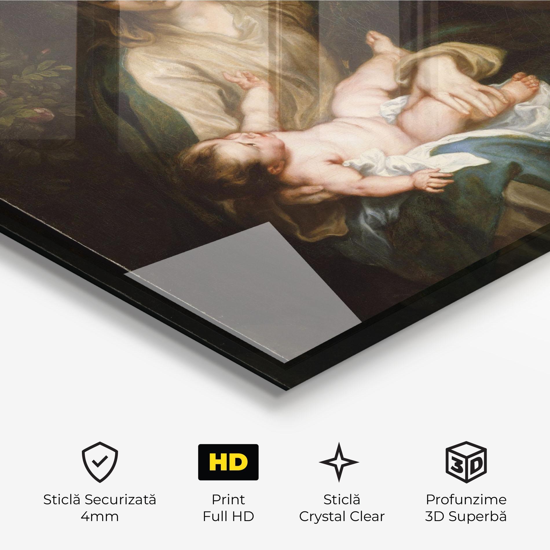 Tablou Sticla Looking At Baby mockup 3