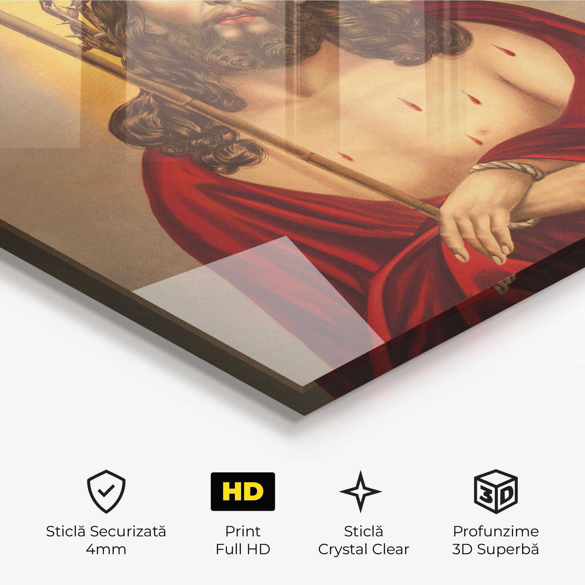 Tablou Sticla Red Dresses Jesus mockup 3