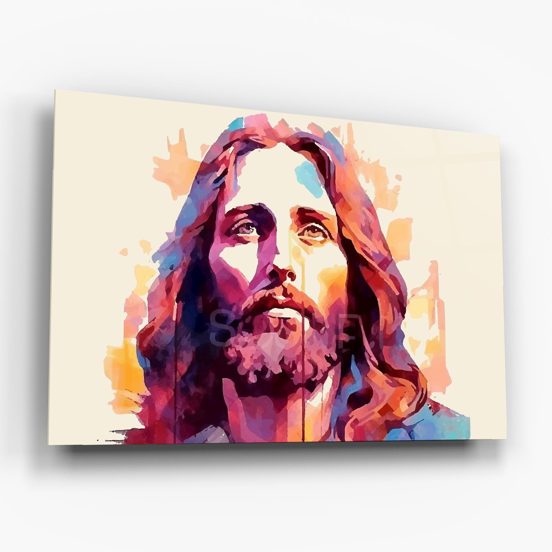 Tablou Sticla Color Jesus mockup 6