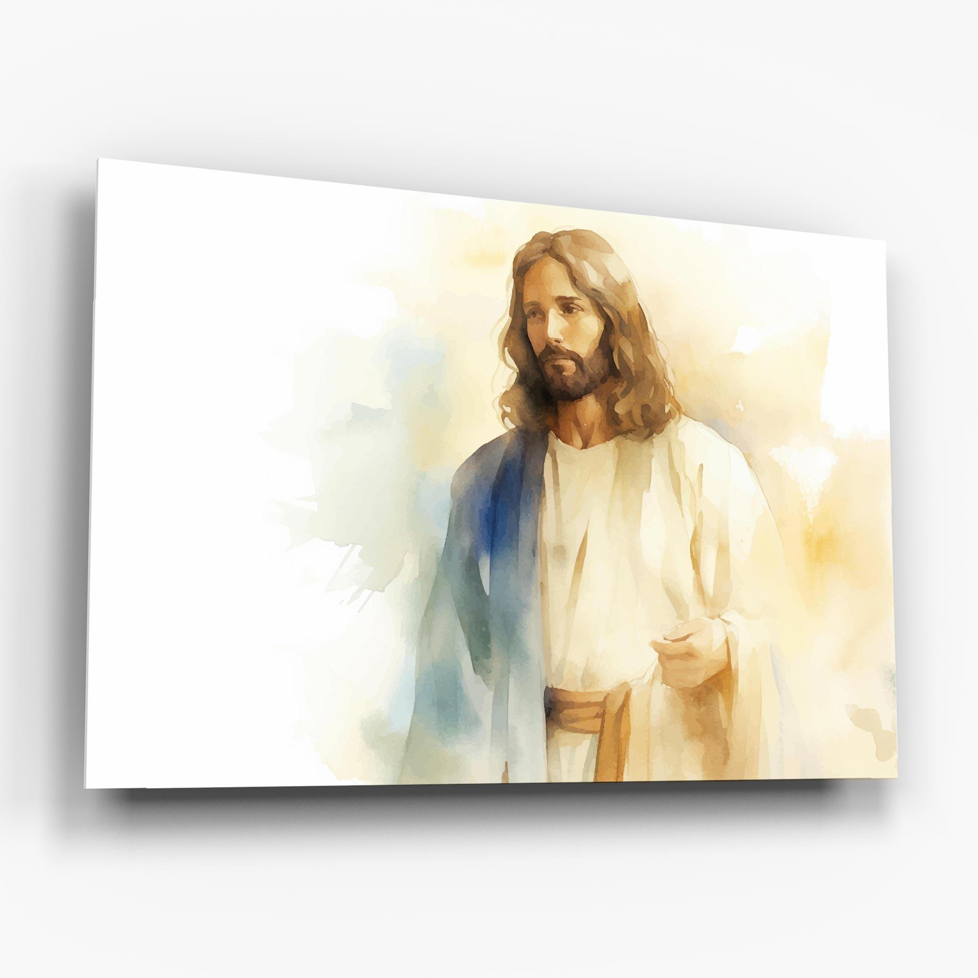 Tablou Sticla Jesus Light Art mockup 6