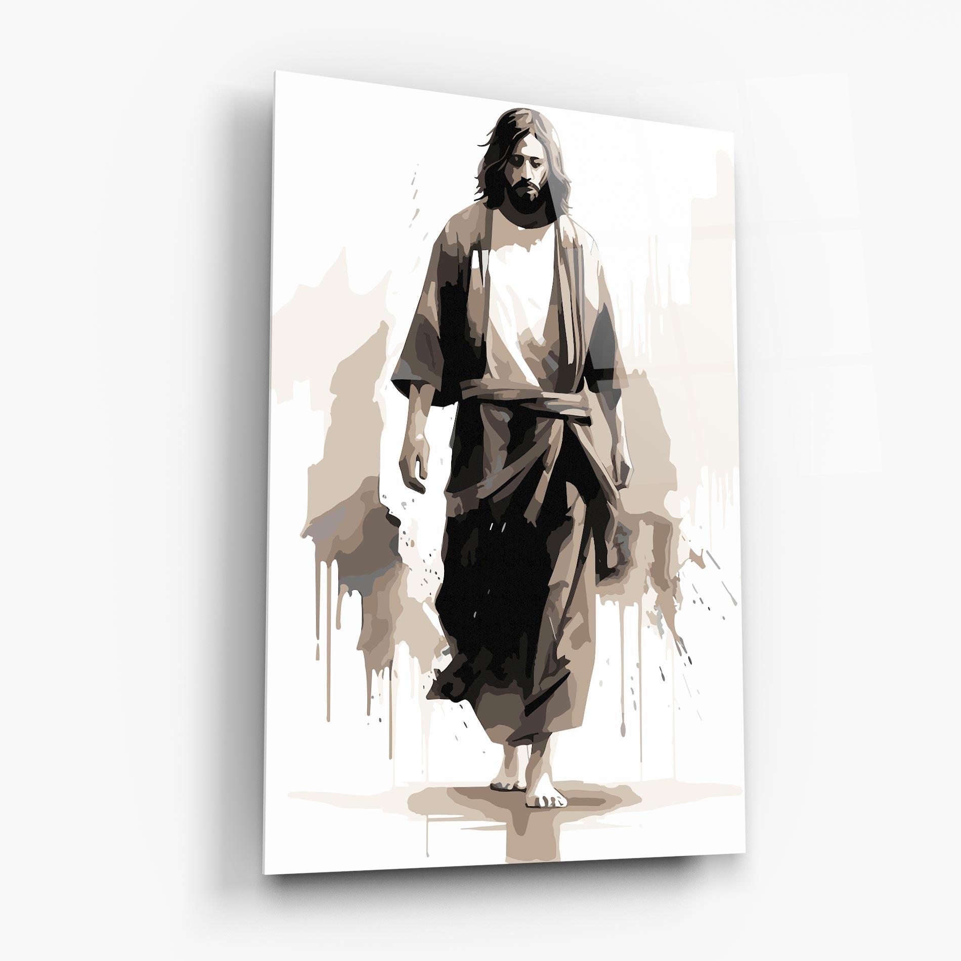 Tablou Sticla Cream Art Jesus mockup 6
