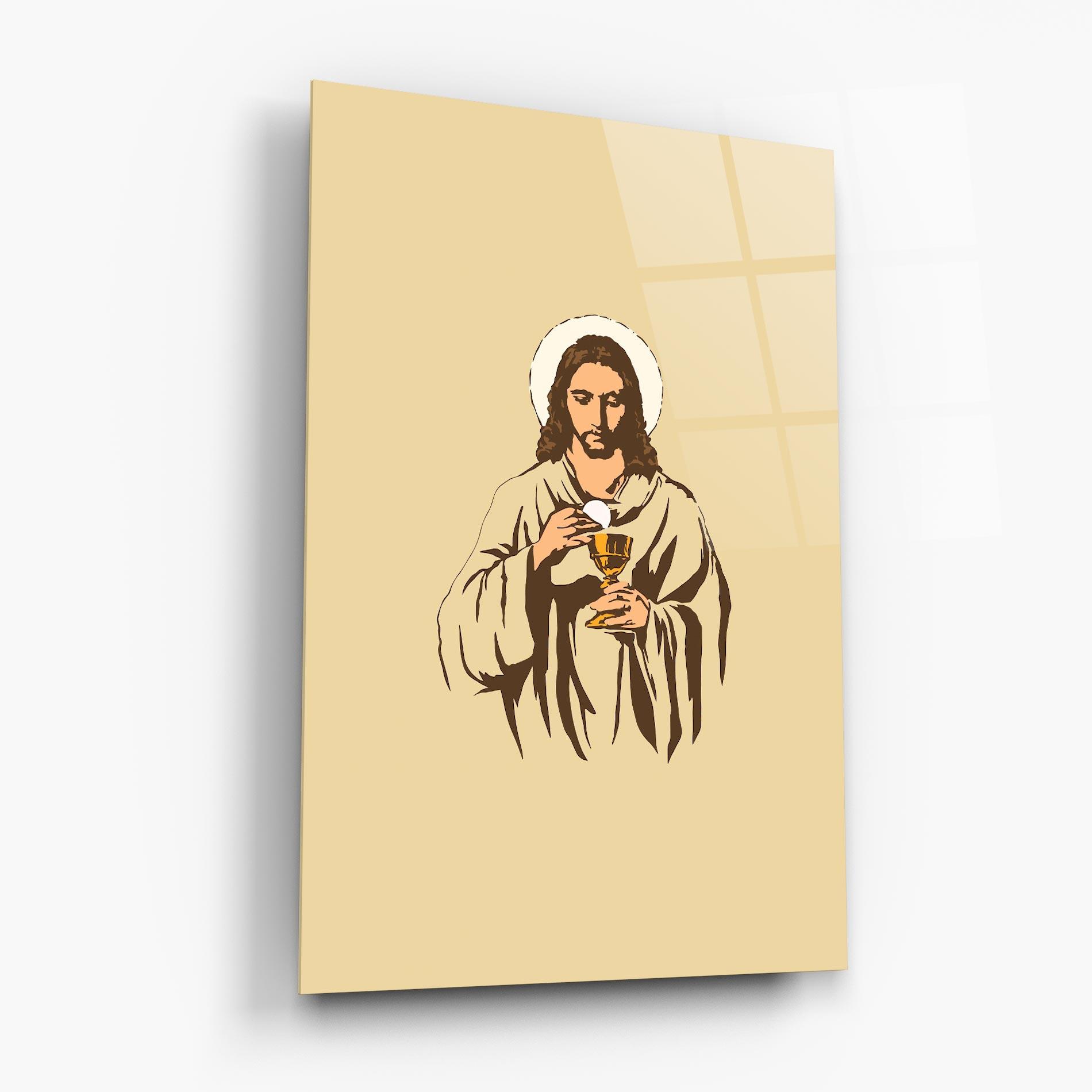 Tablou Sticla Cream Jesus mockup 6