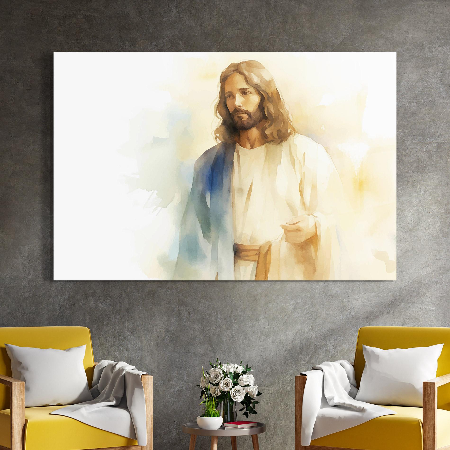 Tablou Sticla Jesus Light Art mockup 4