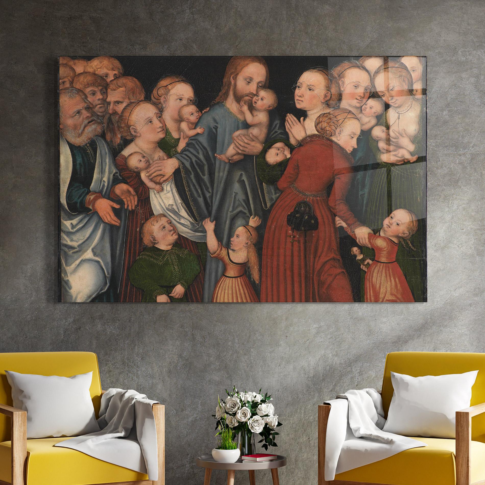 Tablou Sticla Jesus Old Art mockup 4