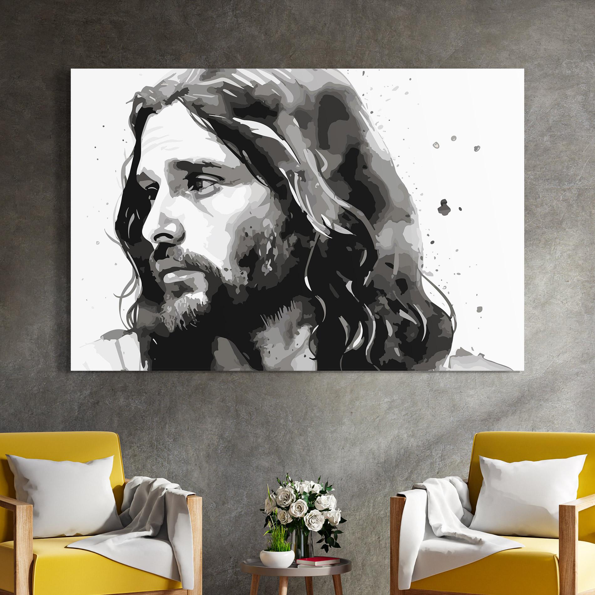 Tablou Sticla Jesus Watercolor mockup 4