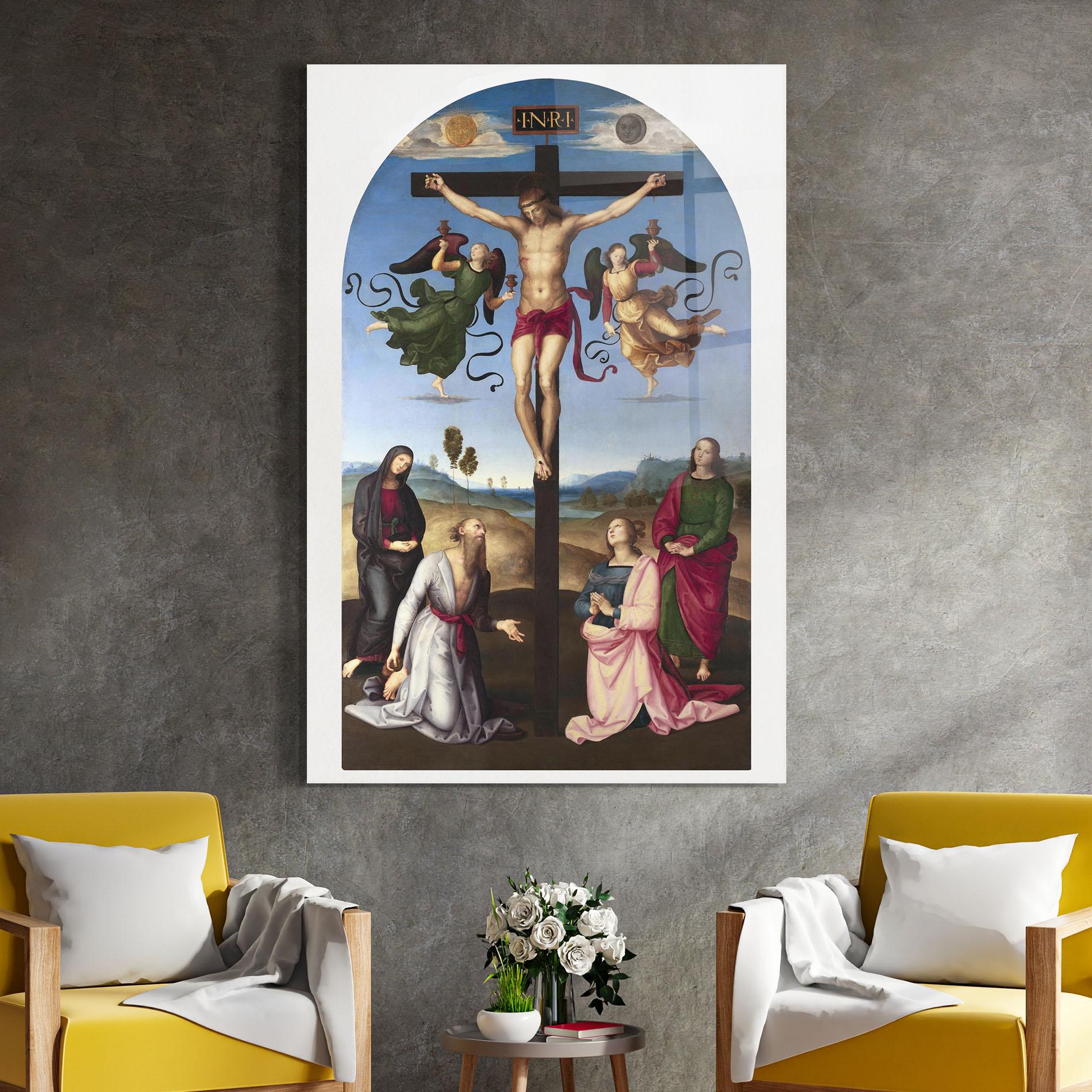 Tablou Sticla Blue Sky Jesus mockup 4