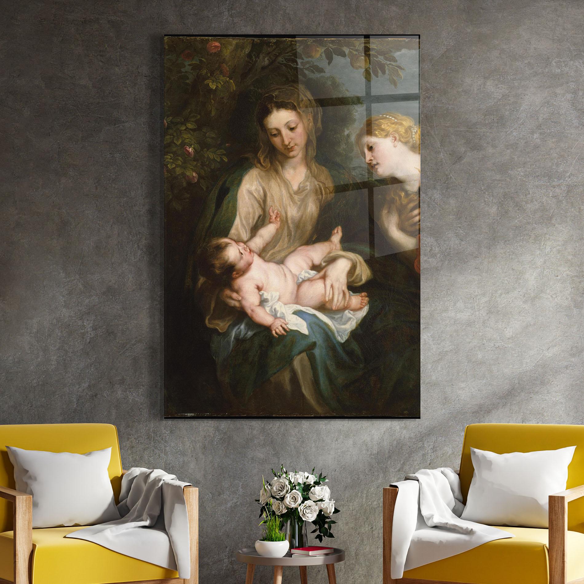 Tablou Sticla Looking At Baby mockup 4