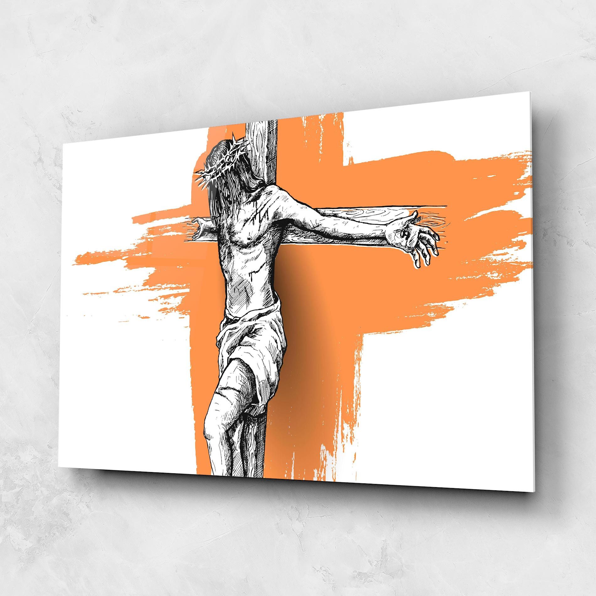 Orange Art Jesus mockup 1