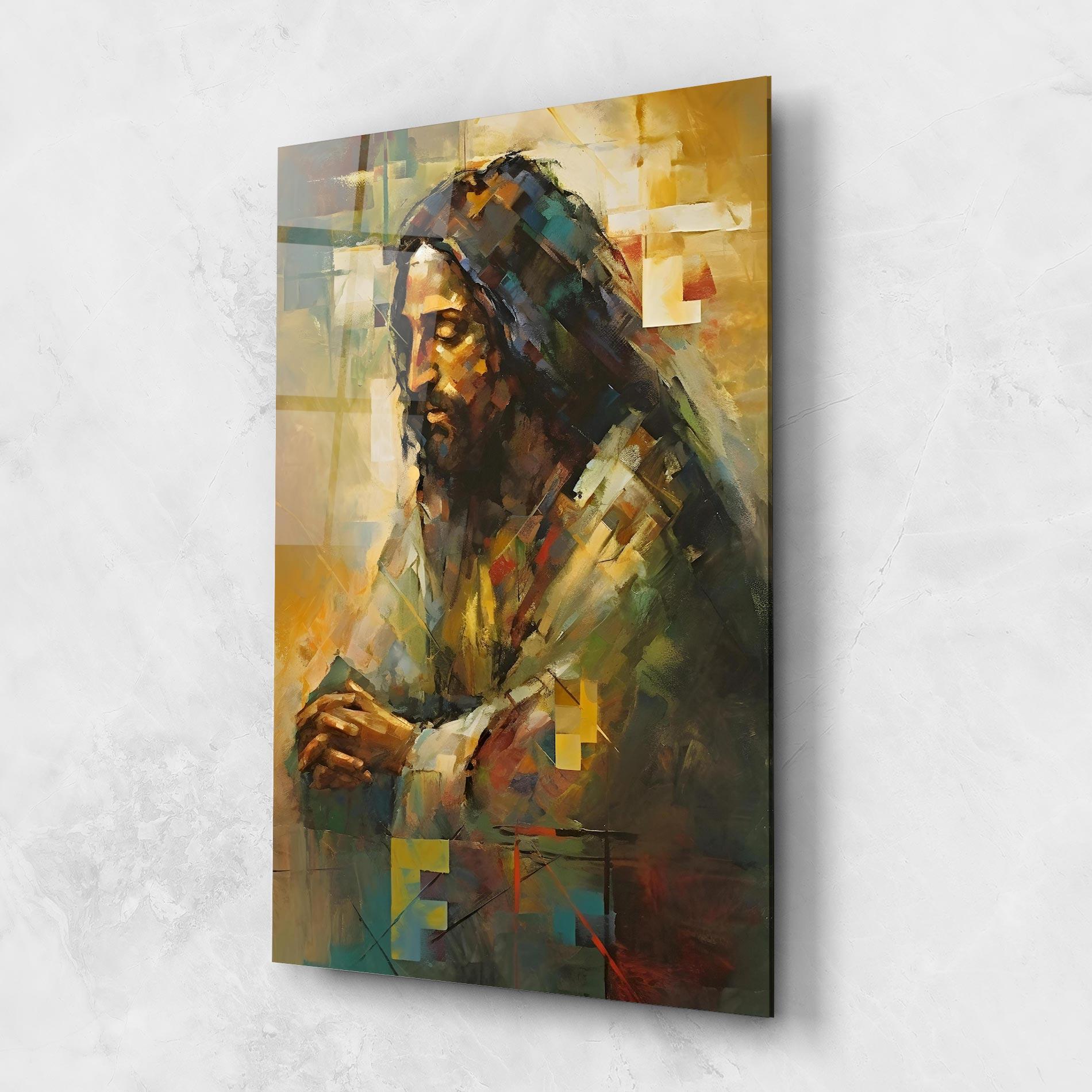 Tablou Sticla Christ Painting Art mockup 1