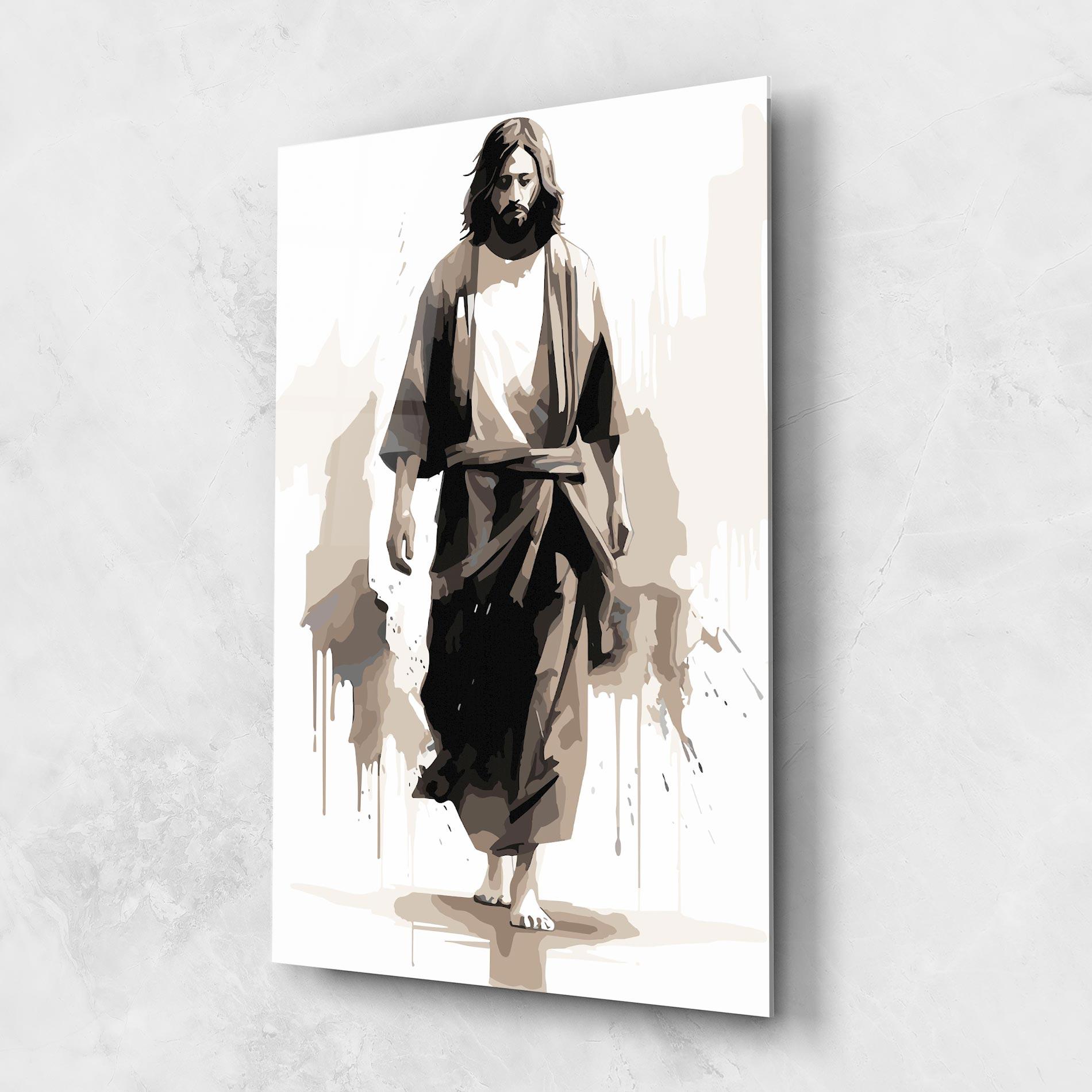 Tablou Sticla Cream Art Jesus mockup 1