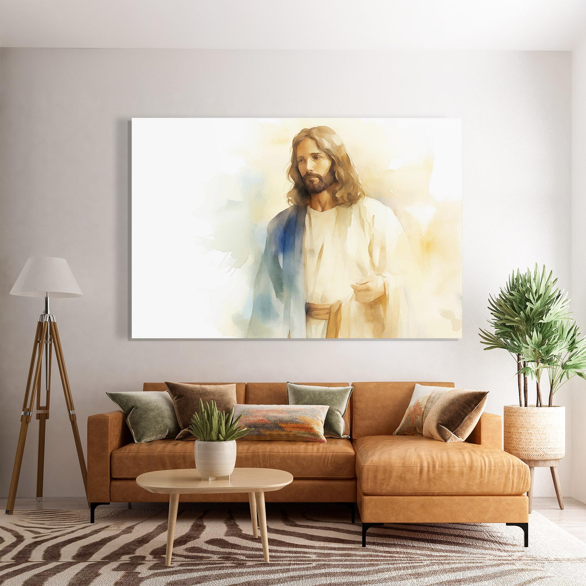 Tablou Sticla Jesus Light Art mockup 7
