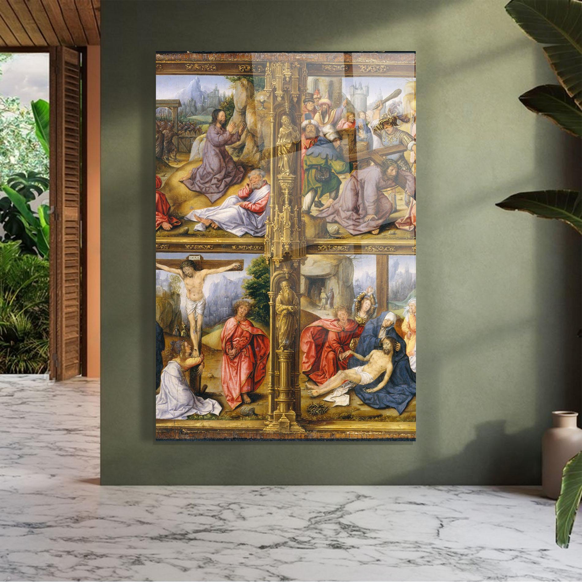 Tablou Sticla Gold Window View mockup 7