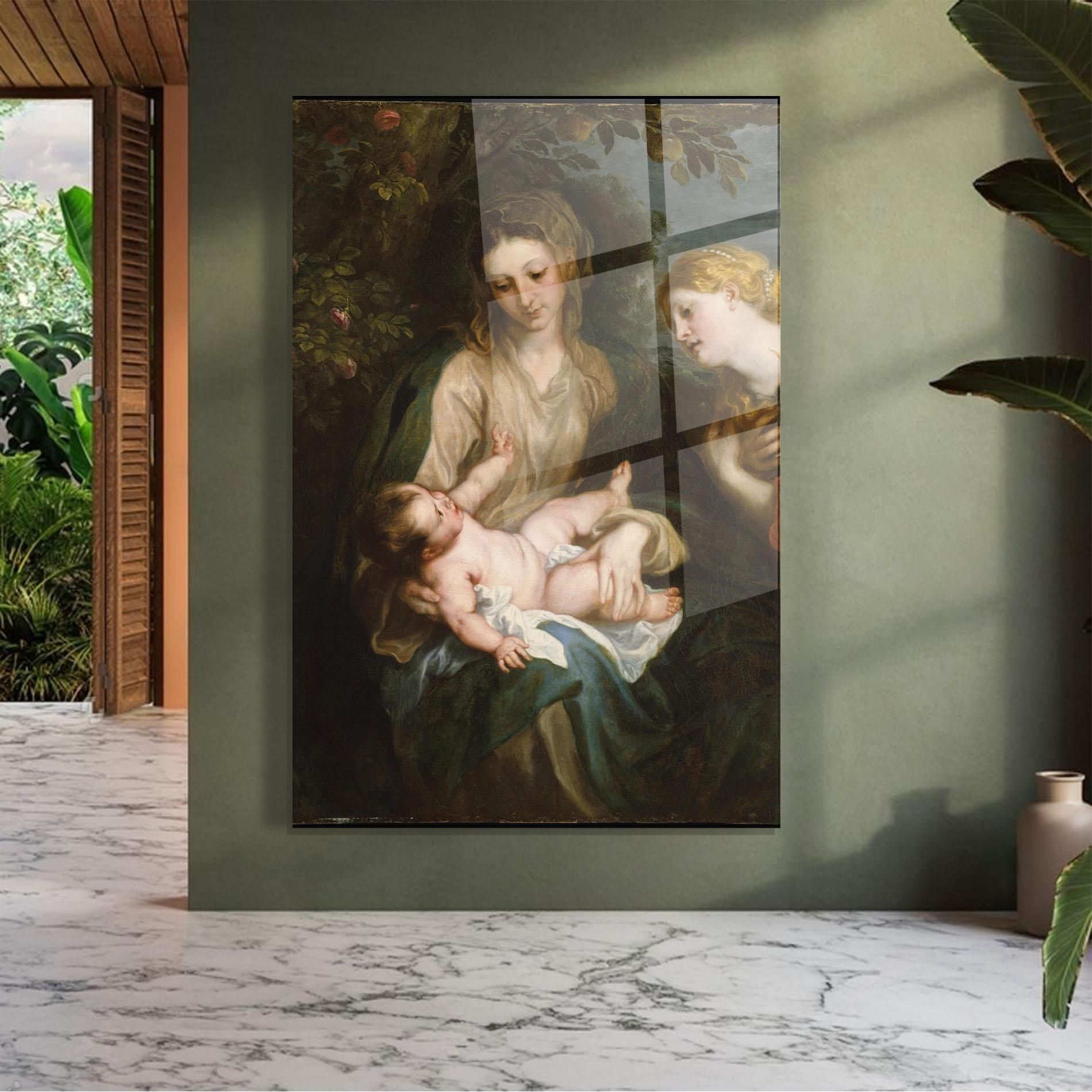 Tablou Sticla Looking At Baby mockup 7