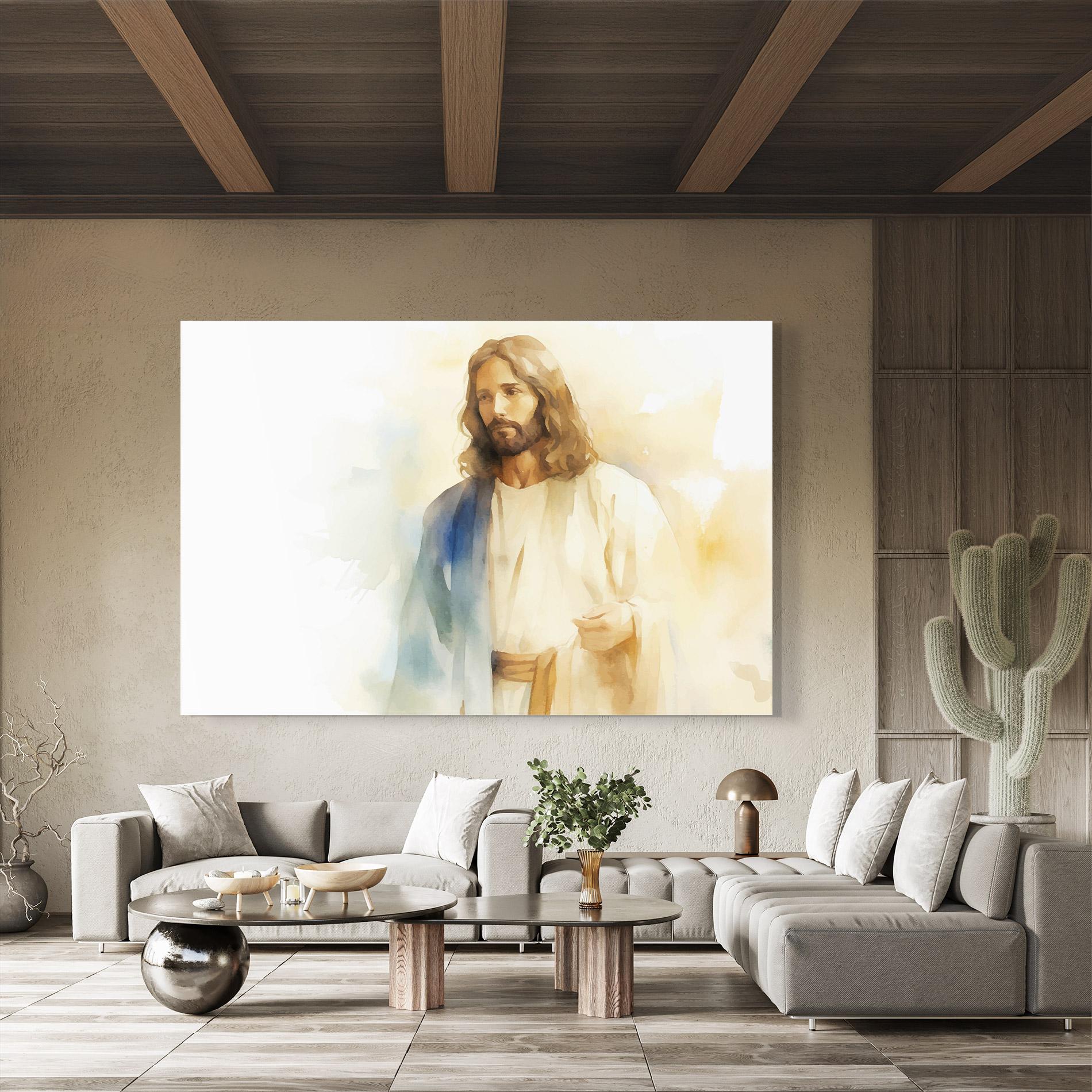 Tablou Sticla Jesus Light Art mockup 8