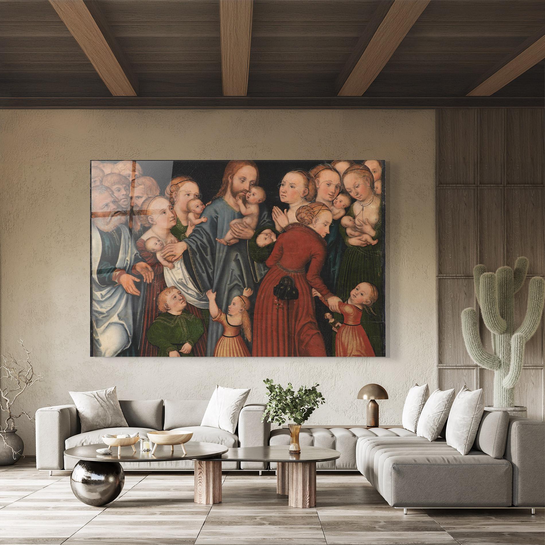 Tablou Sticla Jesus Old Art mockup 8