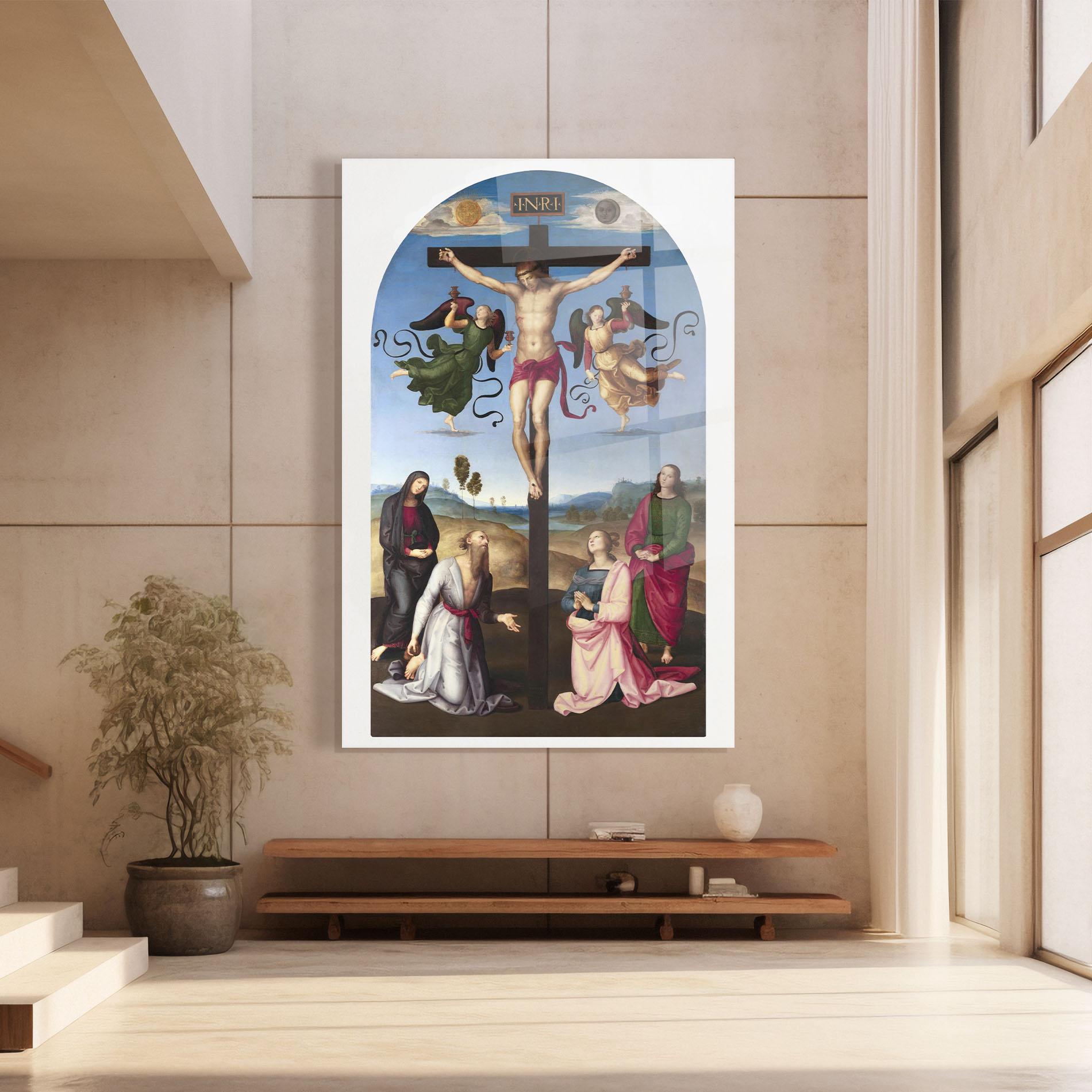 Tablou Sticla Blue Sky Jesus mockup 8