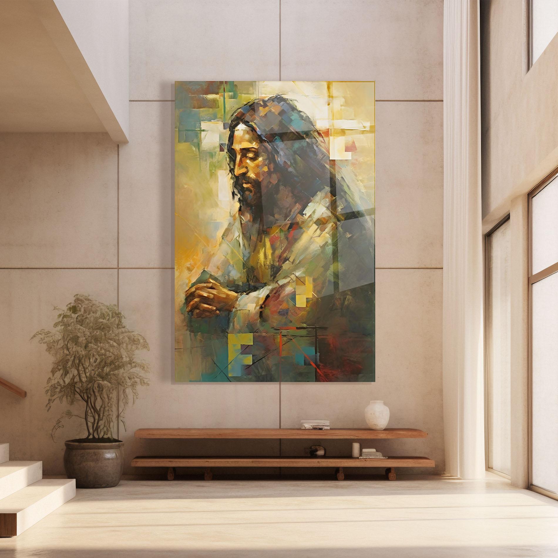 Tablou Sticla Christ Painting Art mockup 8