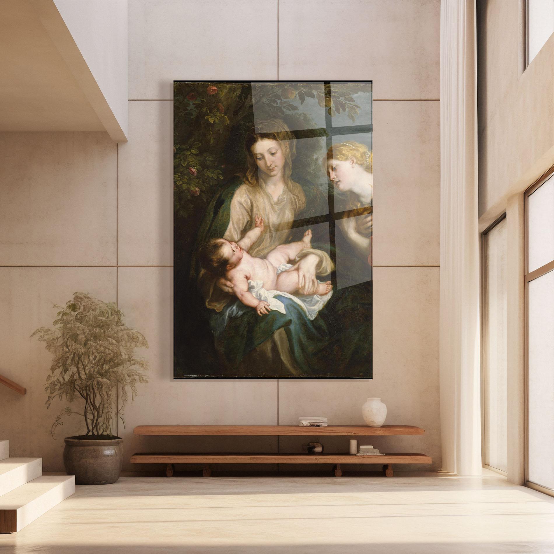 Tablou Sticla Looking At Baby mockup 8