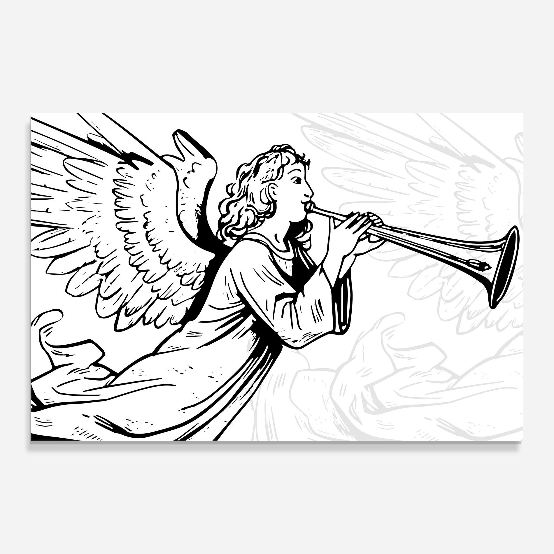 Tablou Sticla Angel Music mockup 0