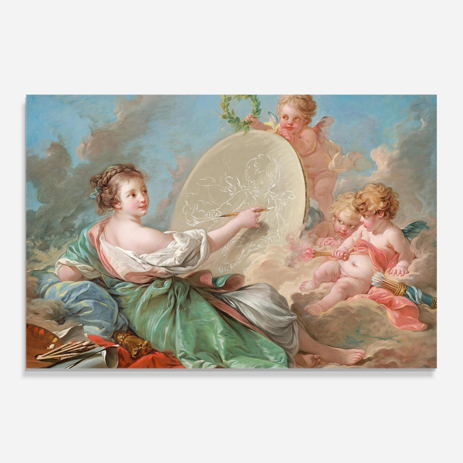 Tablou Sticla Painting Cute Angels mockup 0