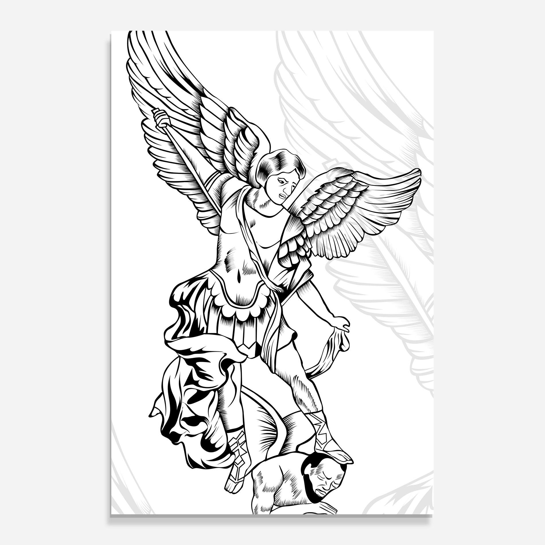 Tablou Sticla Angel Fight mockup 0