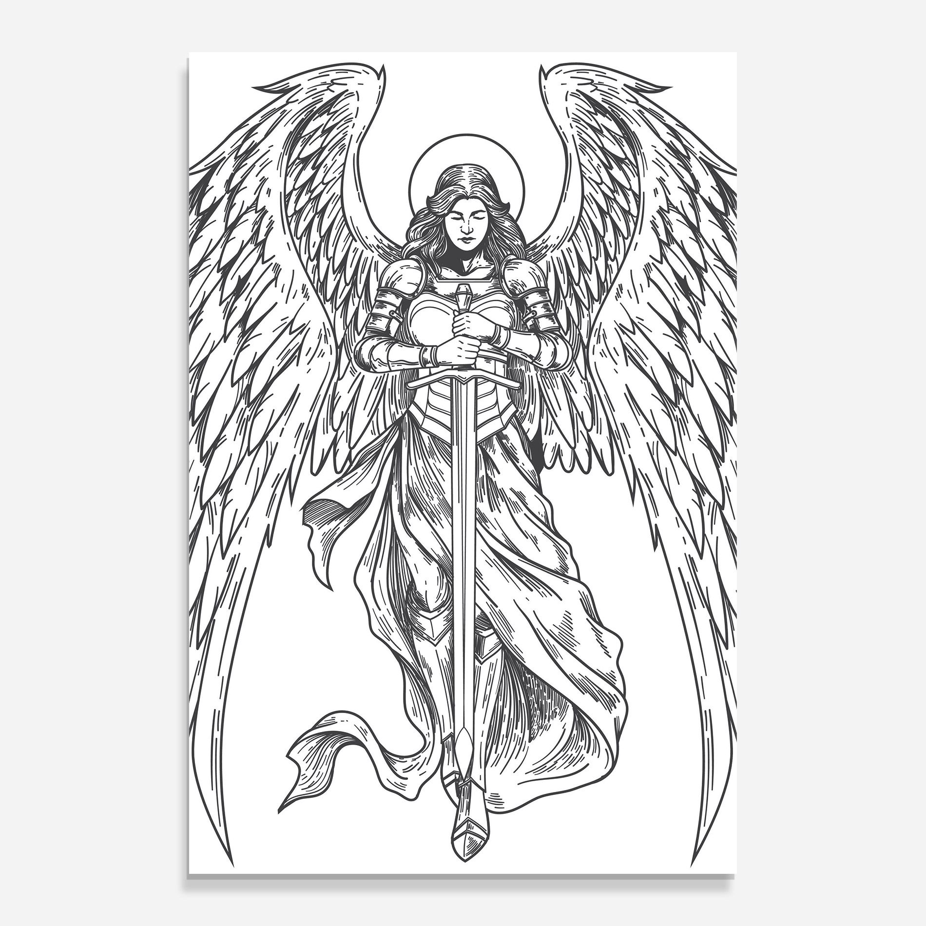 Grey Line Angel mockup 0