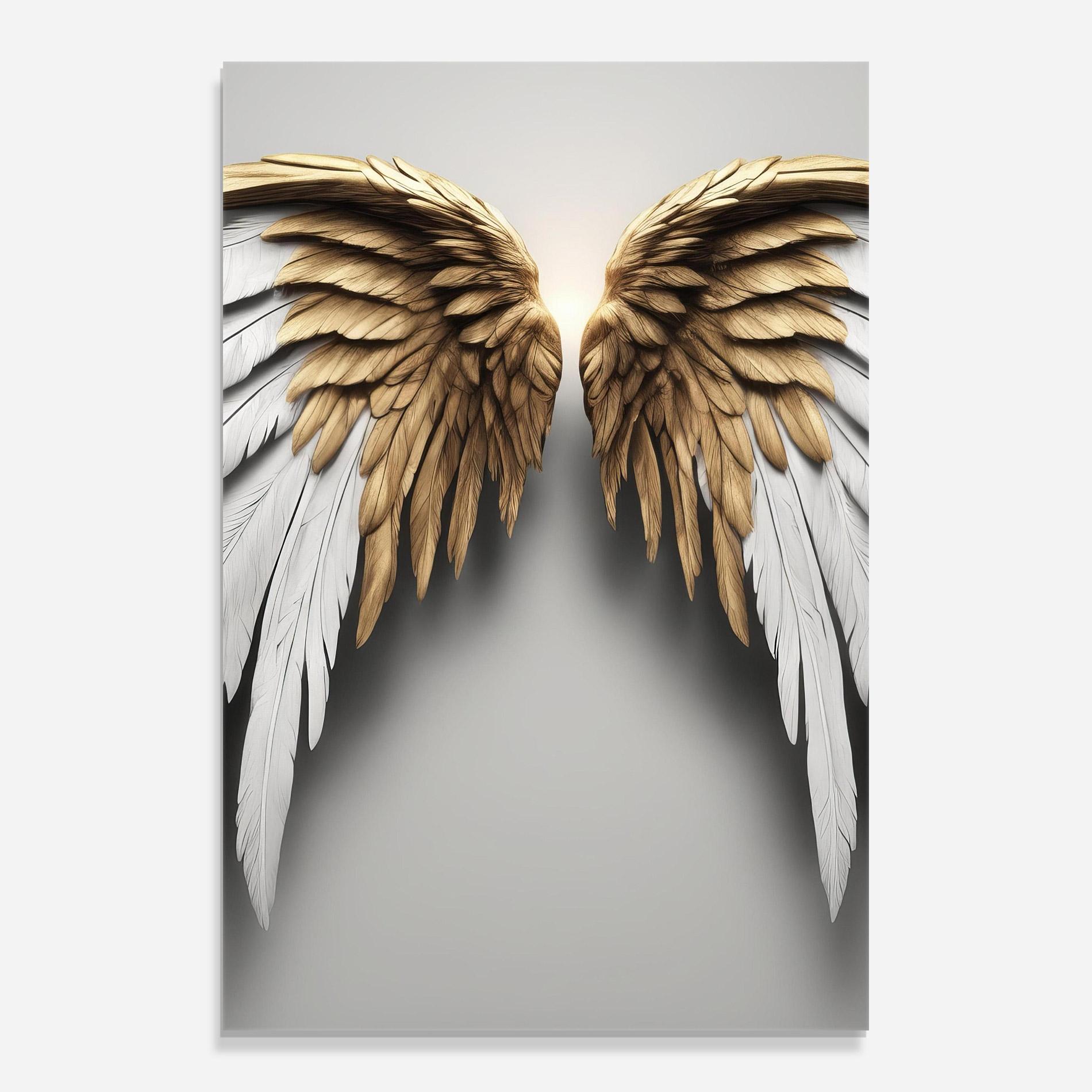 Tablou Sticla Realistic Angel Wings mockup 0