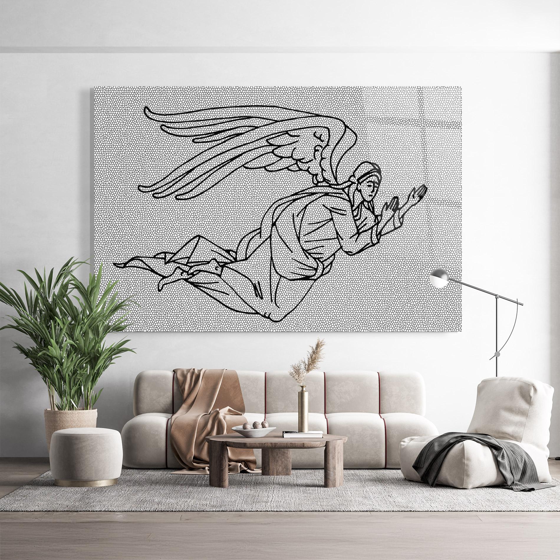 Tablou Sticla Angel Flying mockup 9