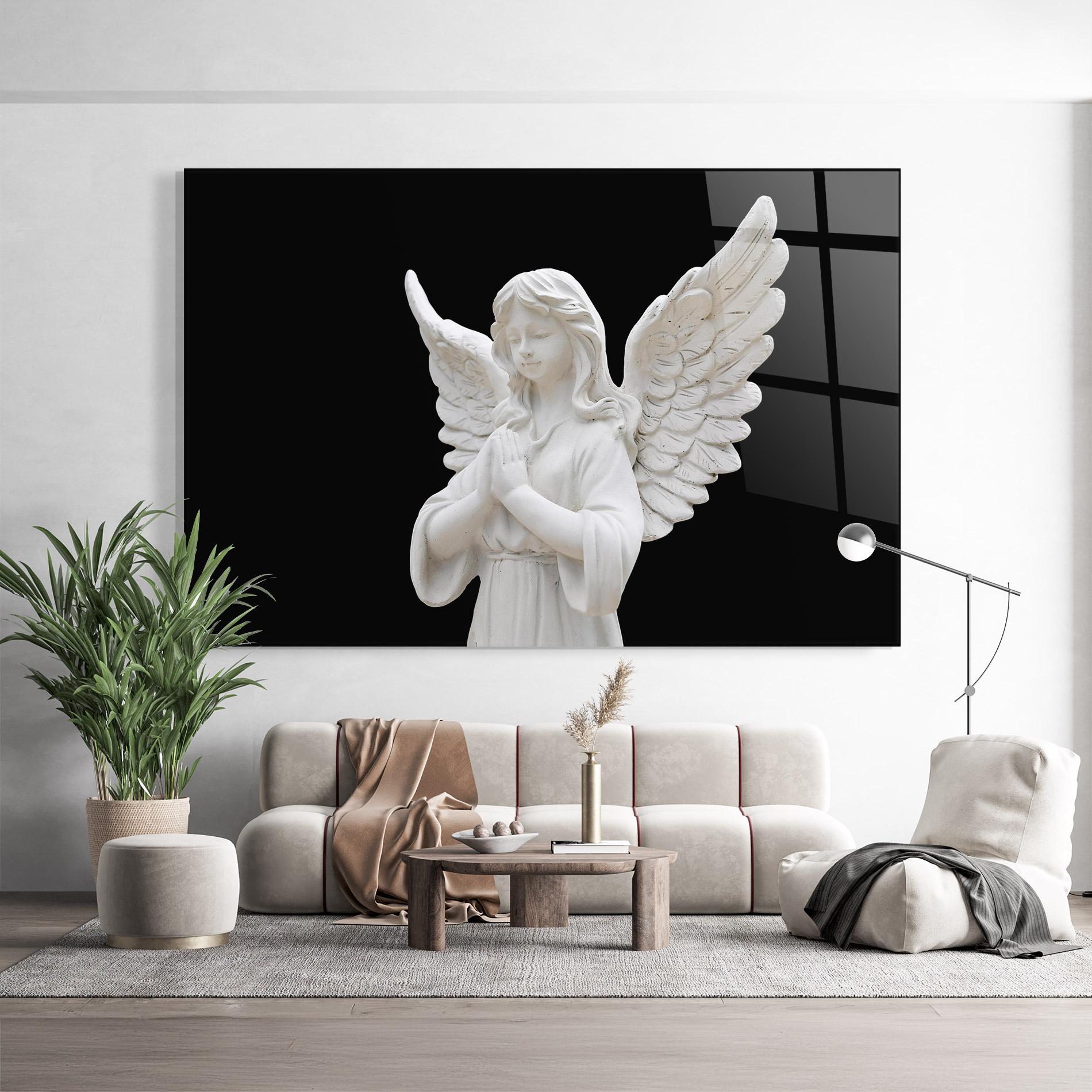 Tablou Sticla Pretty Angel Statues mockup 9