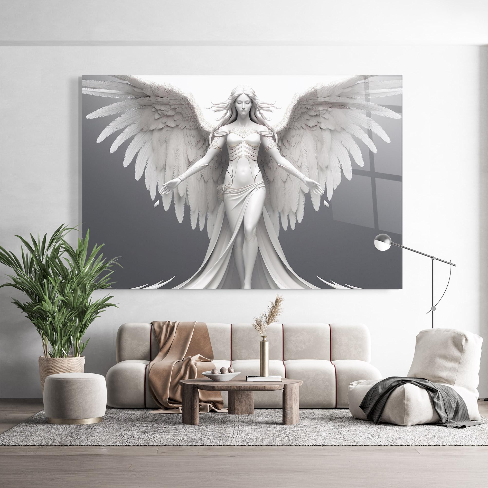 Tablou Sticla White Stone Woman mockup 9