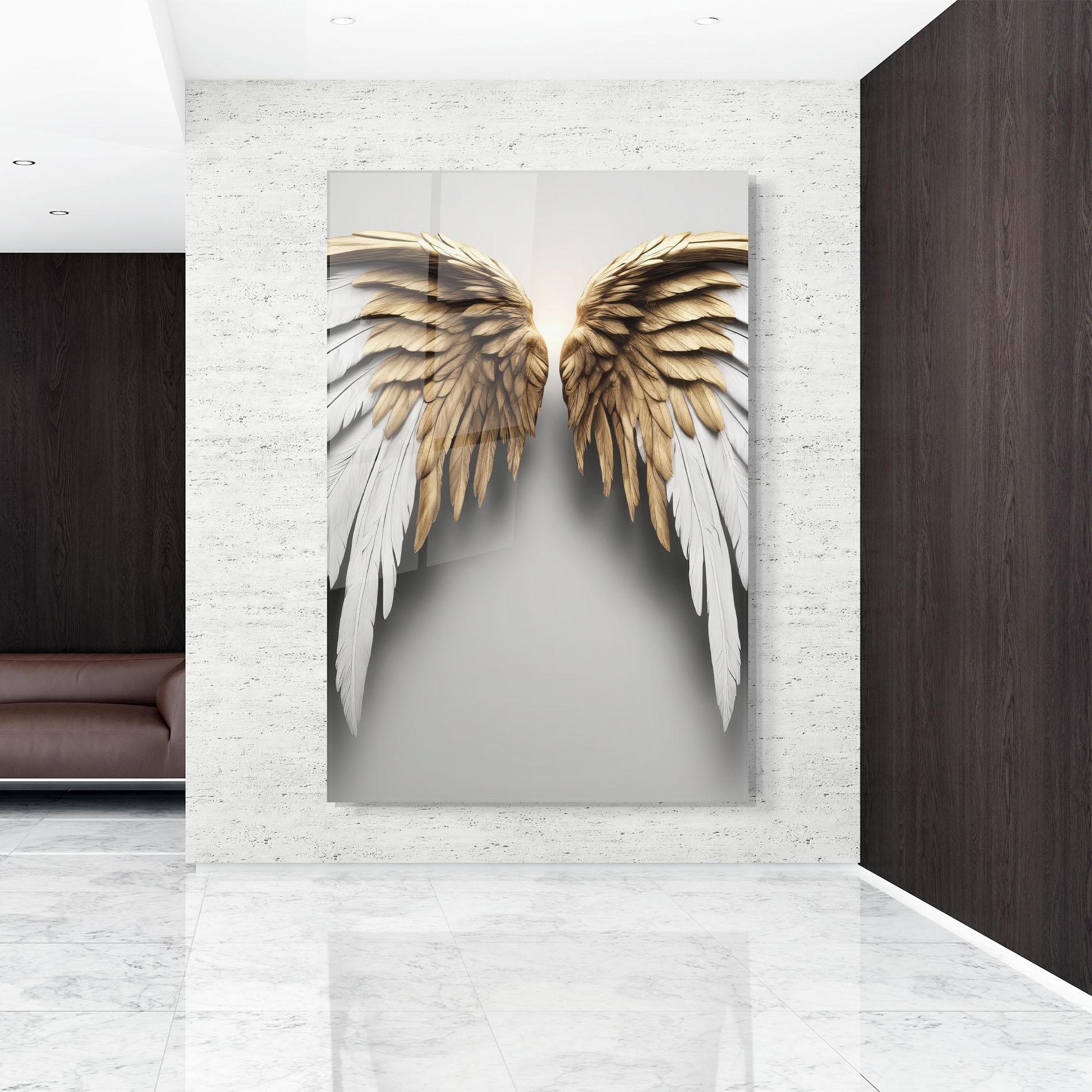 Tablou Sticla Realistic Angel Wings mockup 9