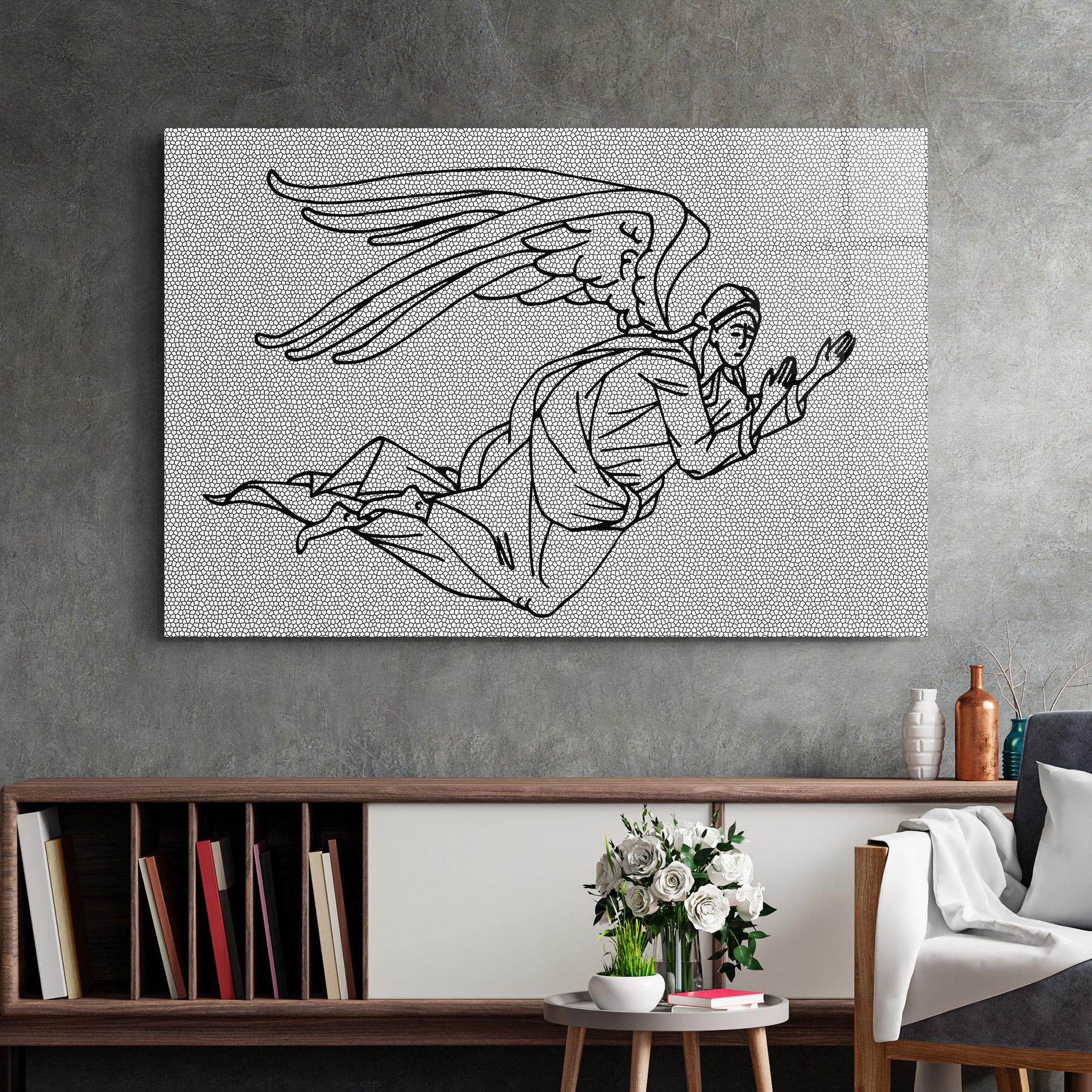 Tablou Sticla Angel Flying mockup 2