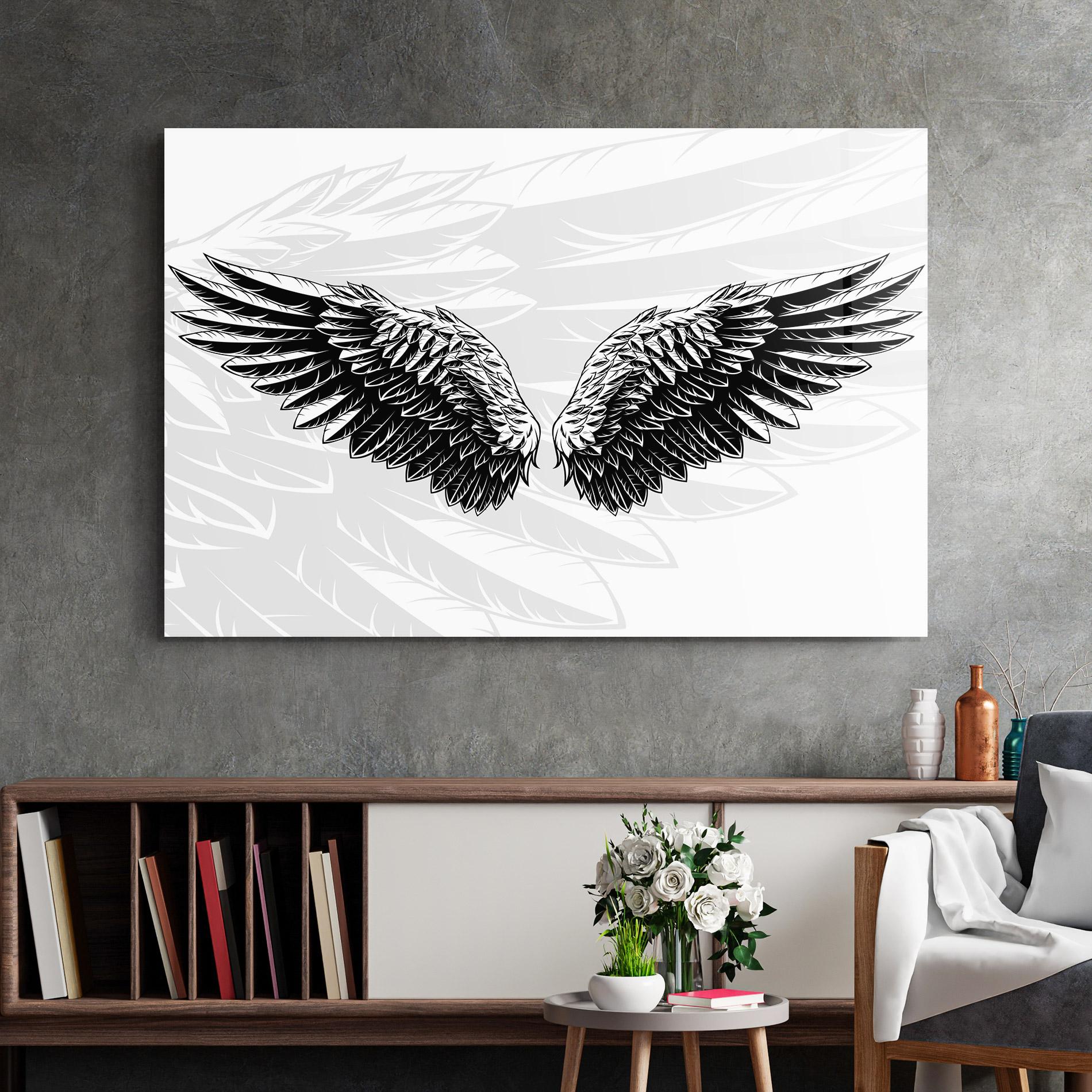 Tablou Sticla Angel Wings mockup 2