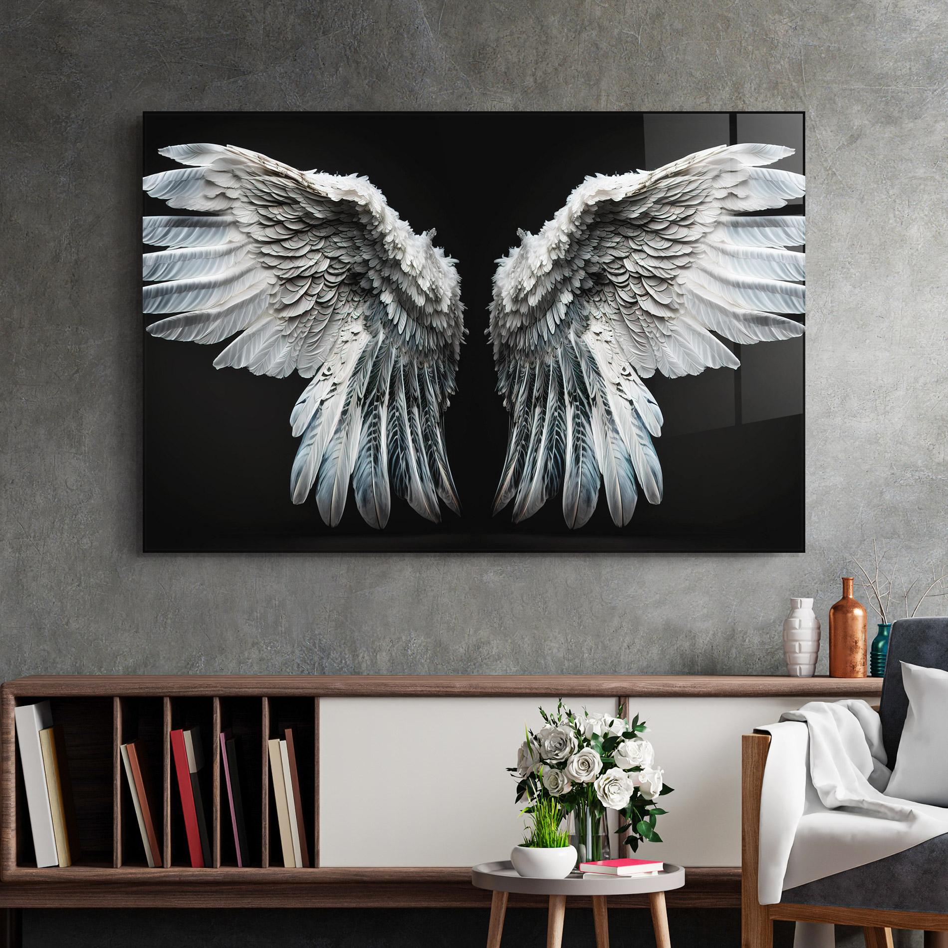 Tablou Sticla Big Angel Wings mockup 2