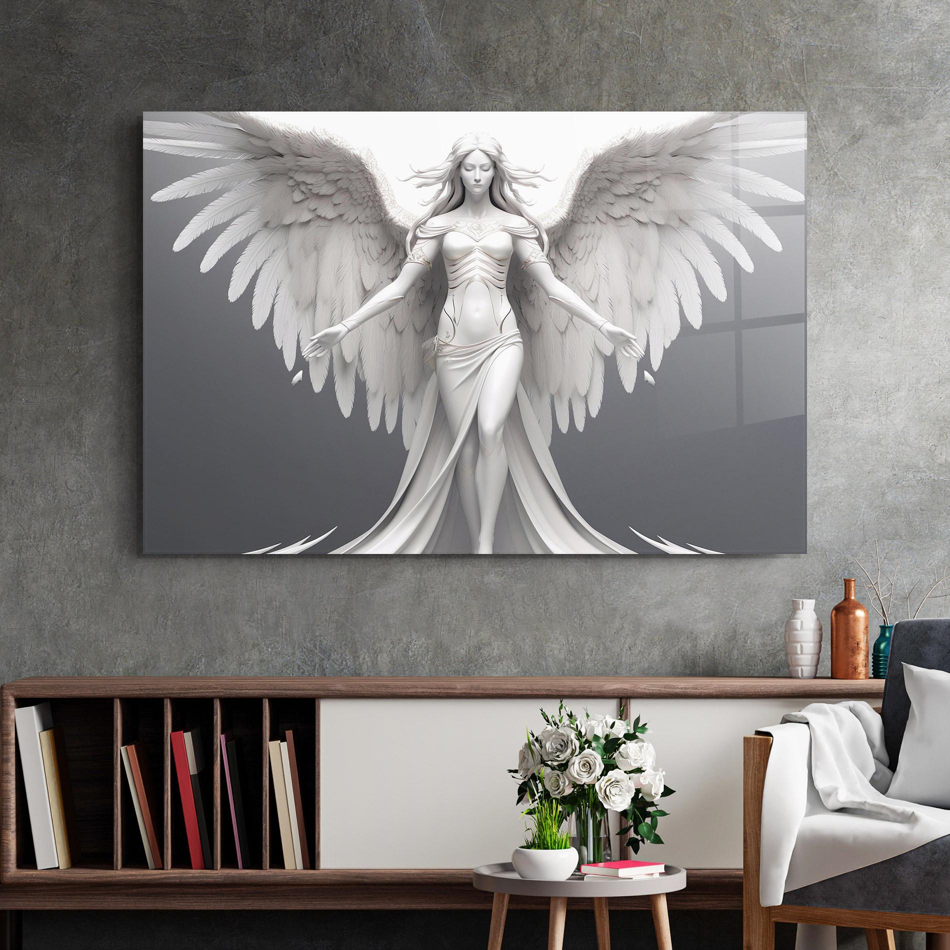 Tablou Sticla White Stone Woman mockup 2