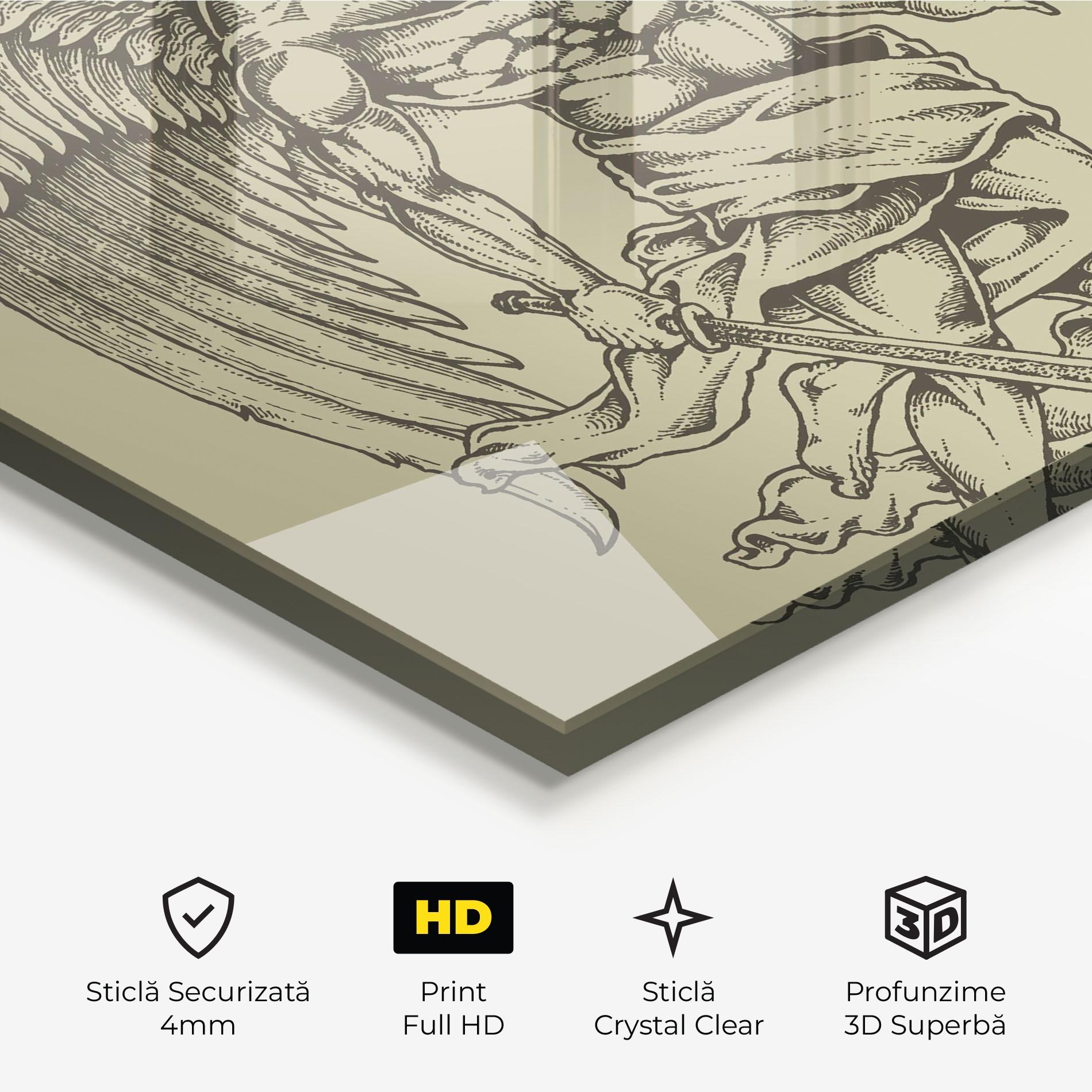 Tablou Sticla Angel Fighter mockup 3