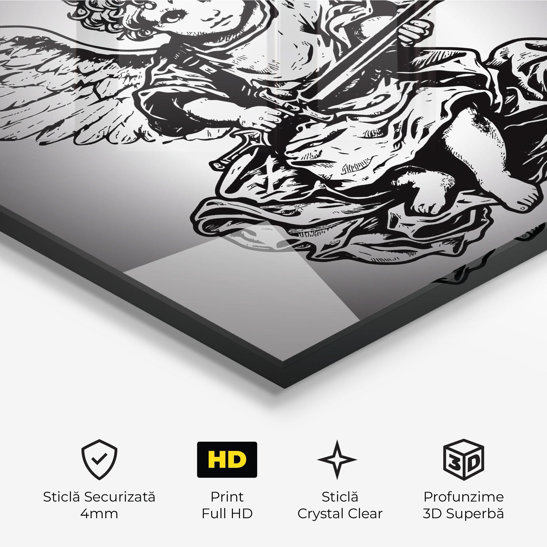 Tablou Sticla Angel Sword mockup 3