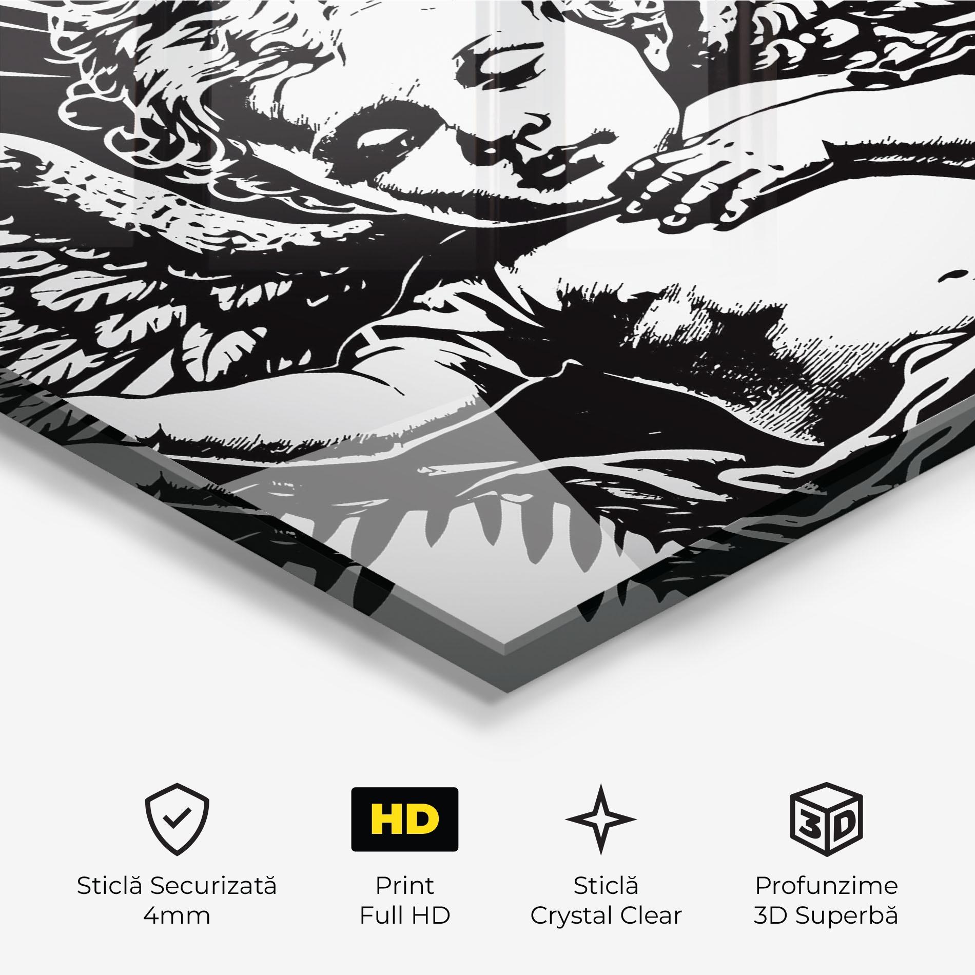 Tablou Sticla Closed Eye Angel mockup 3