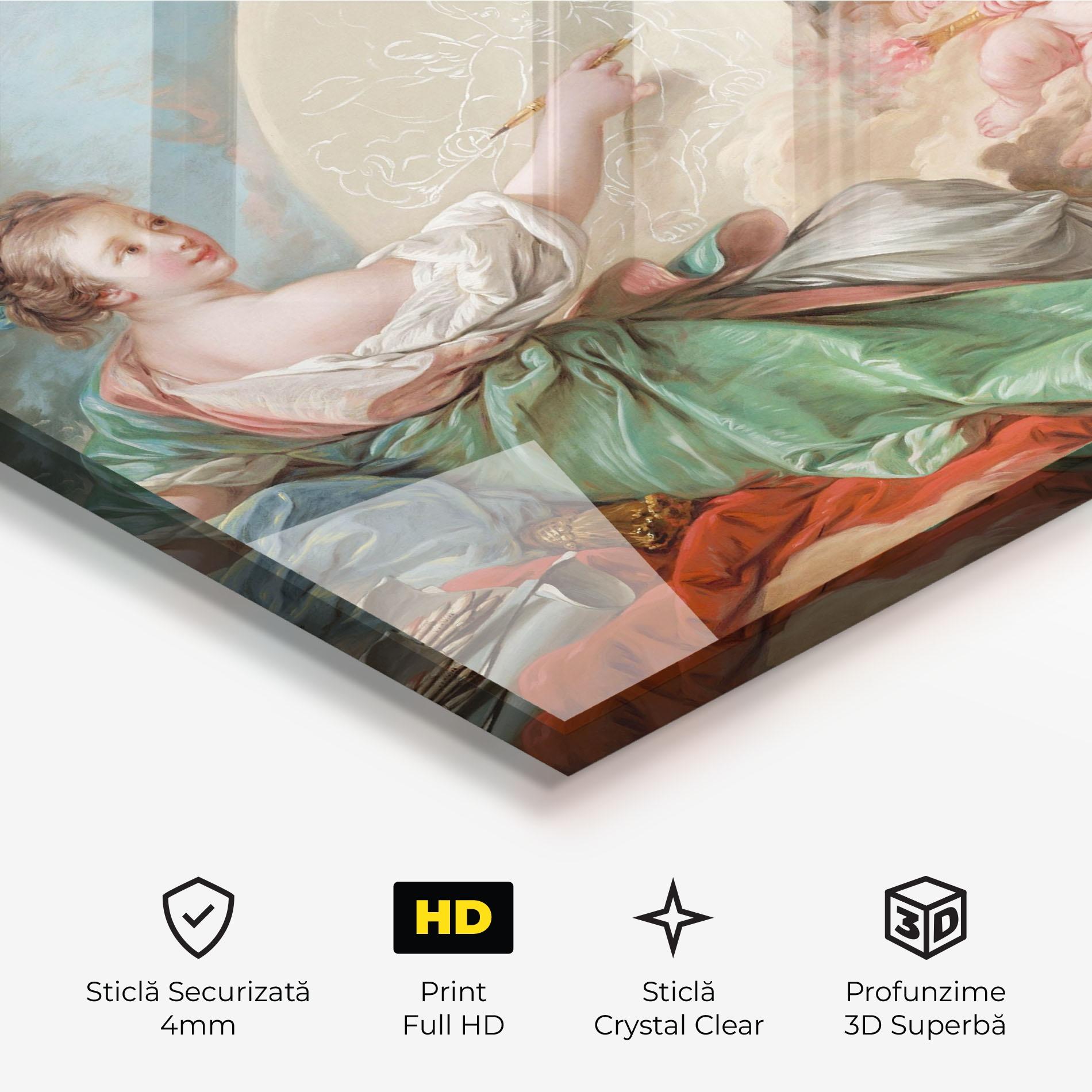 Tablou Sticla Painting Cute Angels mockup 3