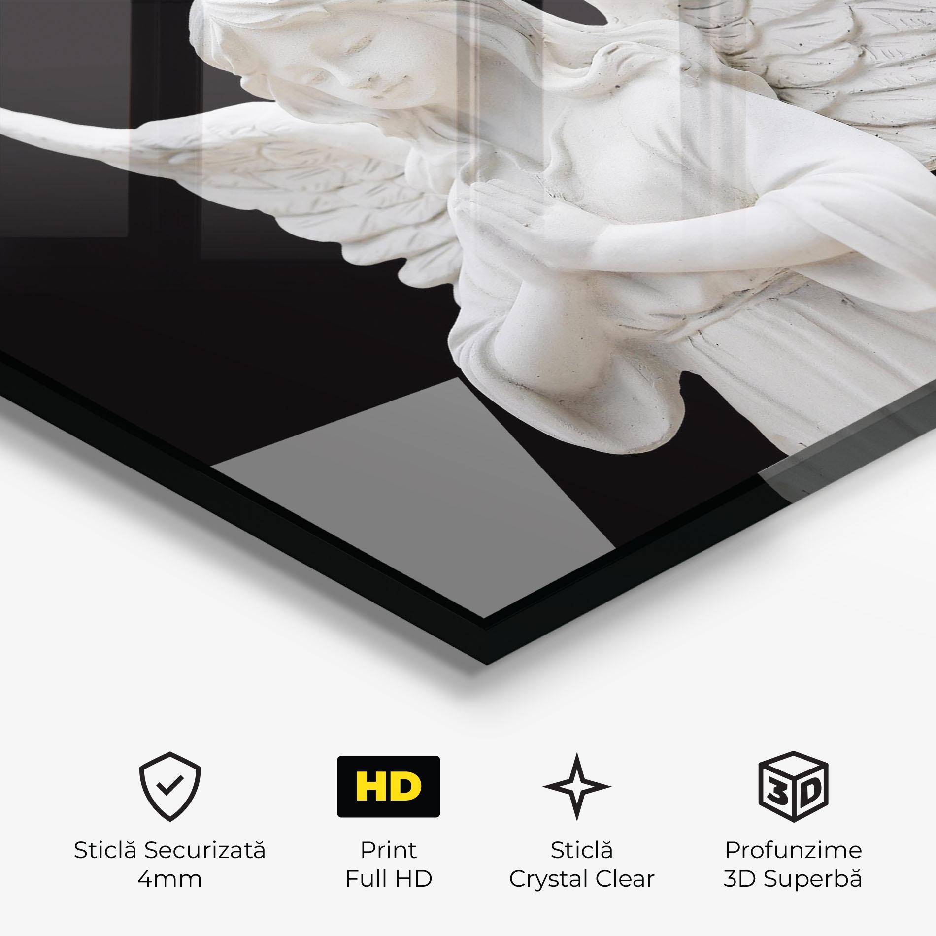 Tablou Sticla Pretty Angel Statues mockup 3