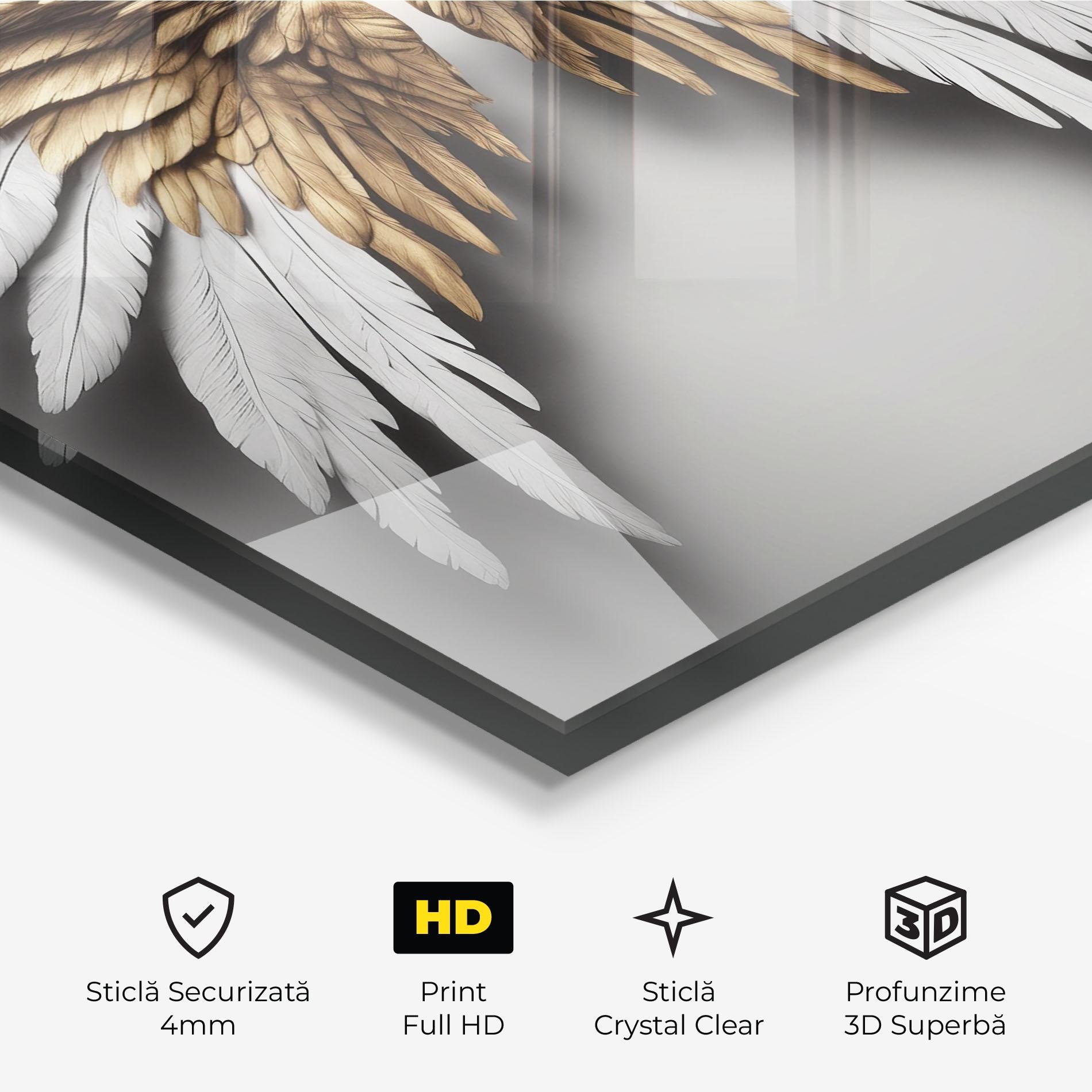 Tablou Sticla Realistic Angel Wings mockup 3
