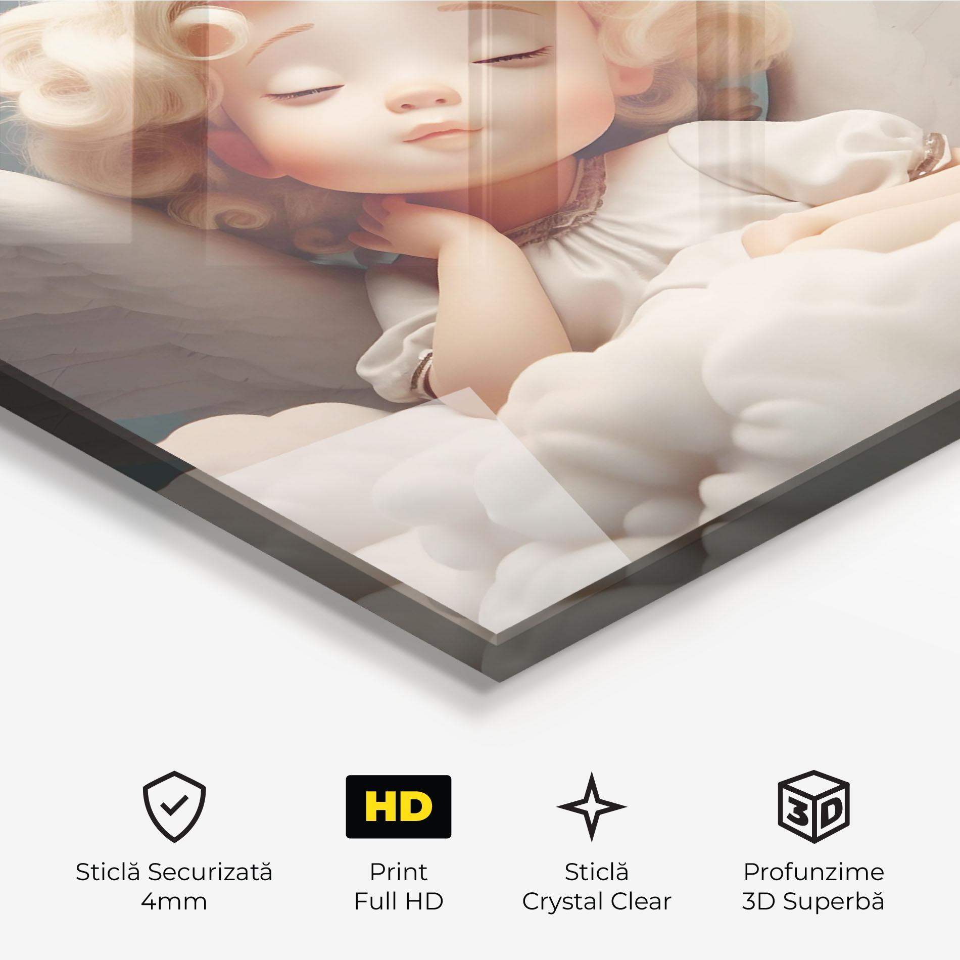Tablou Sticla Statue Baby Angel mockup 3