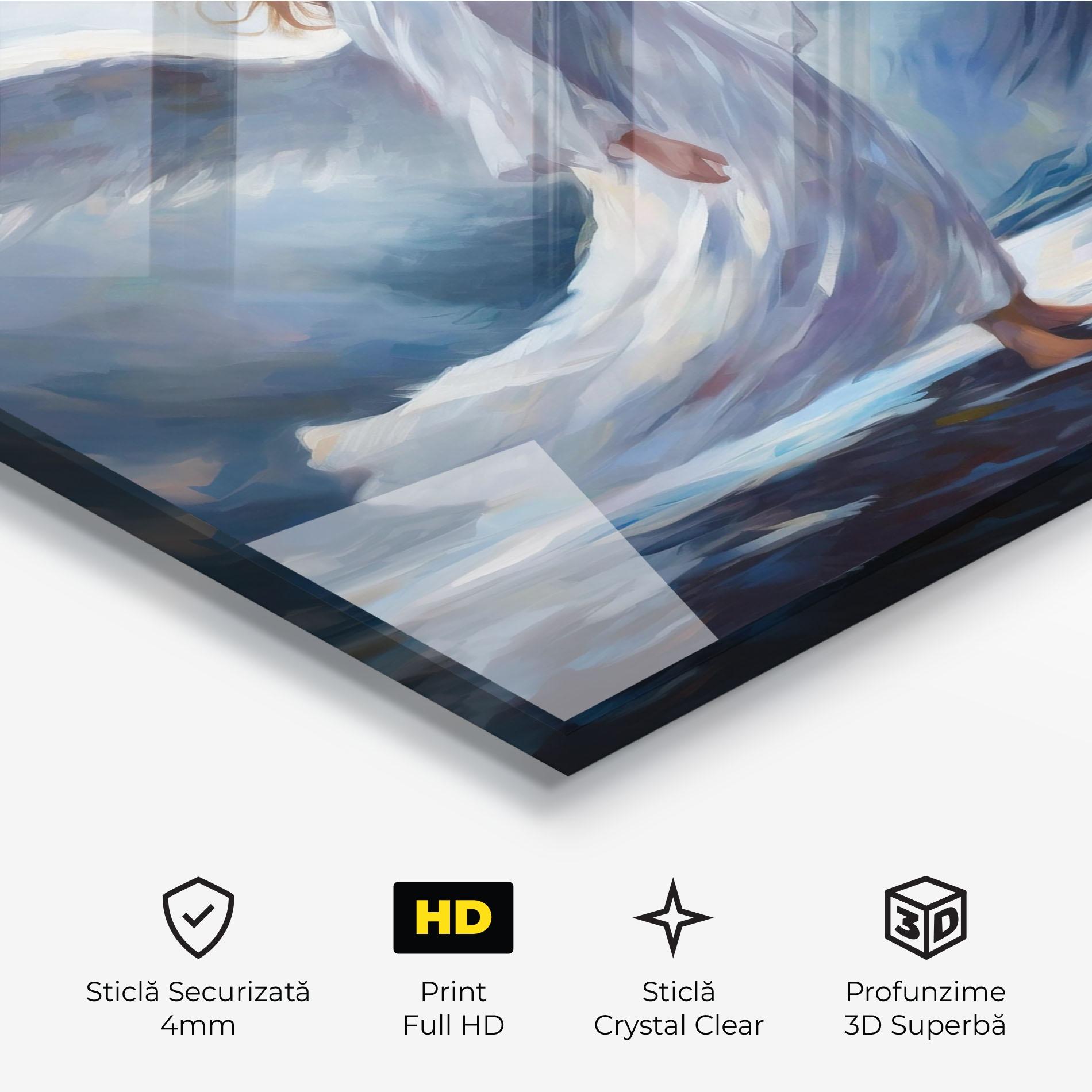 Tablou Sticla Wind Angel Woman mockup 3