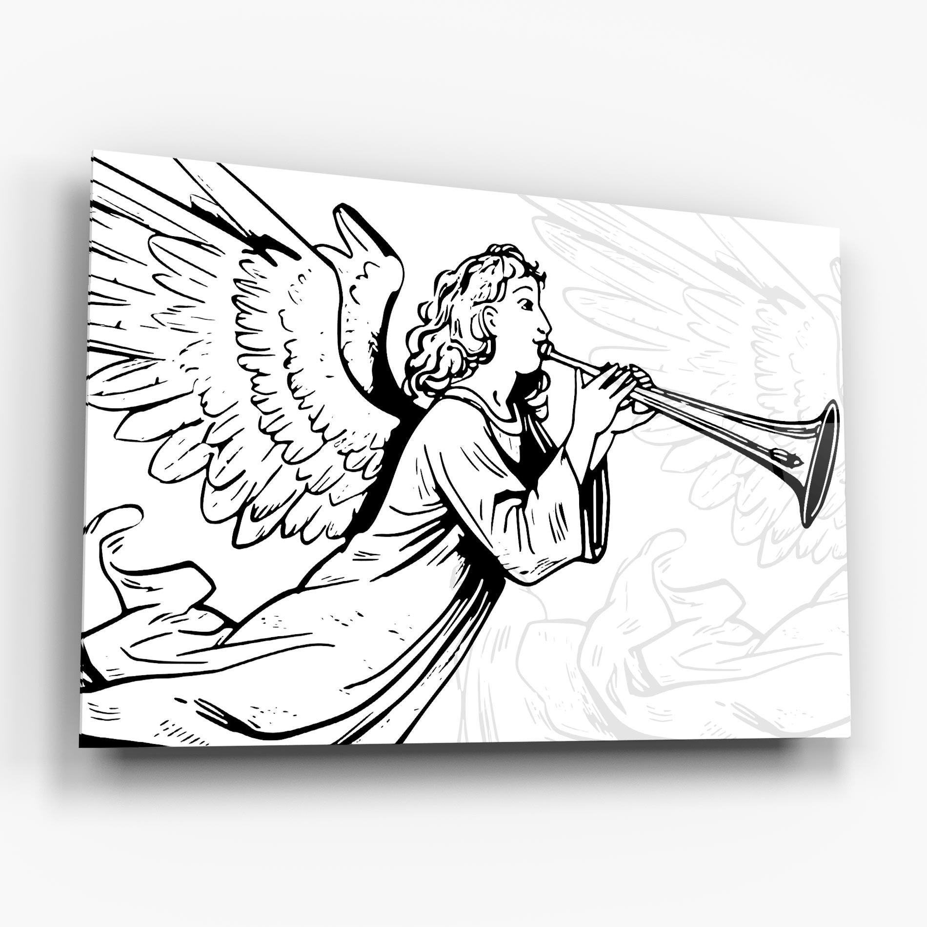 Tablou Sticla Angel Music mockup 6