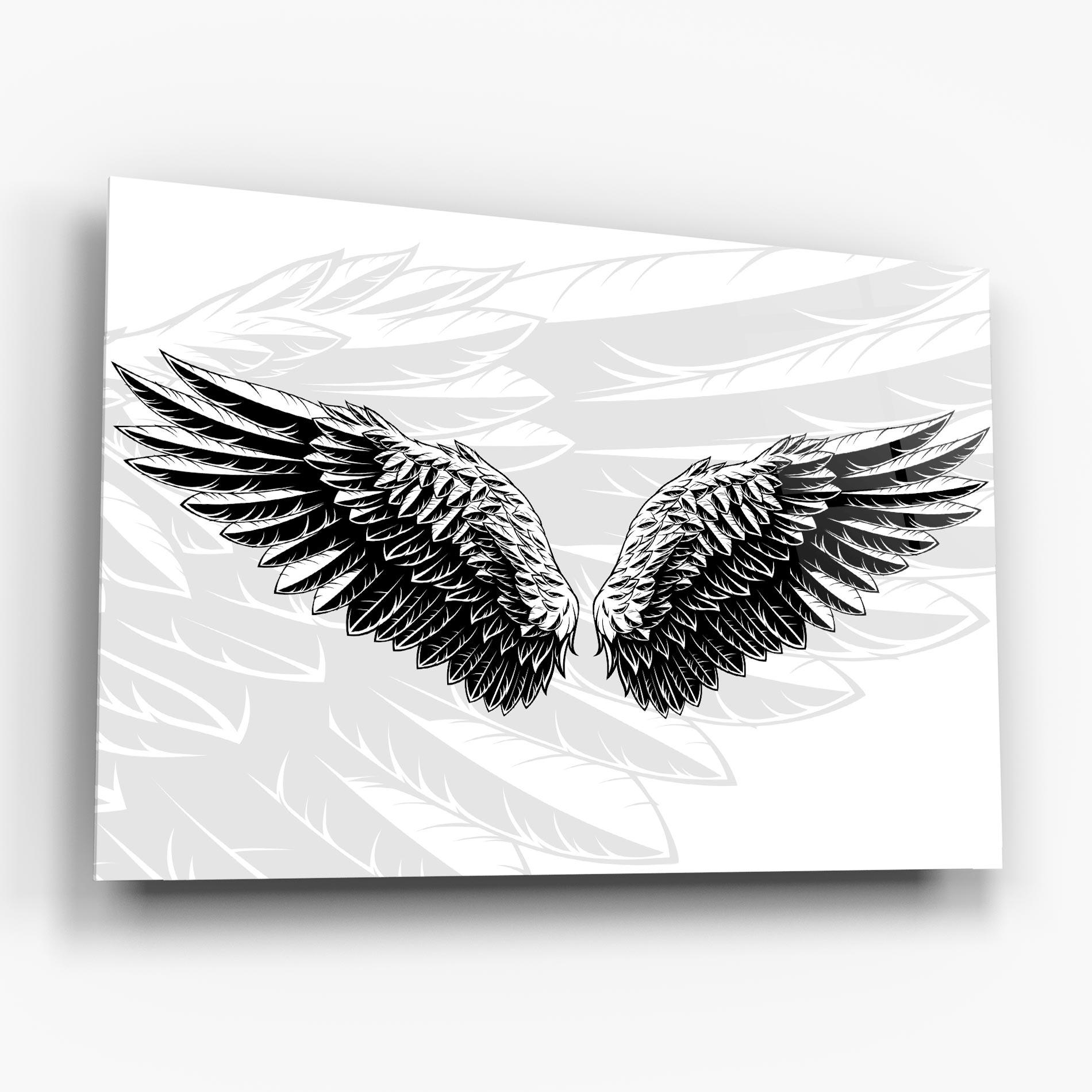Tablou Sticla Angel Wings mockup 6