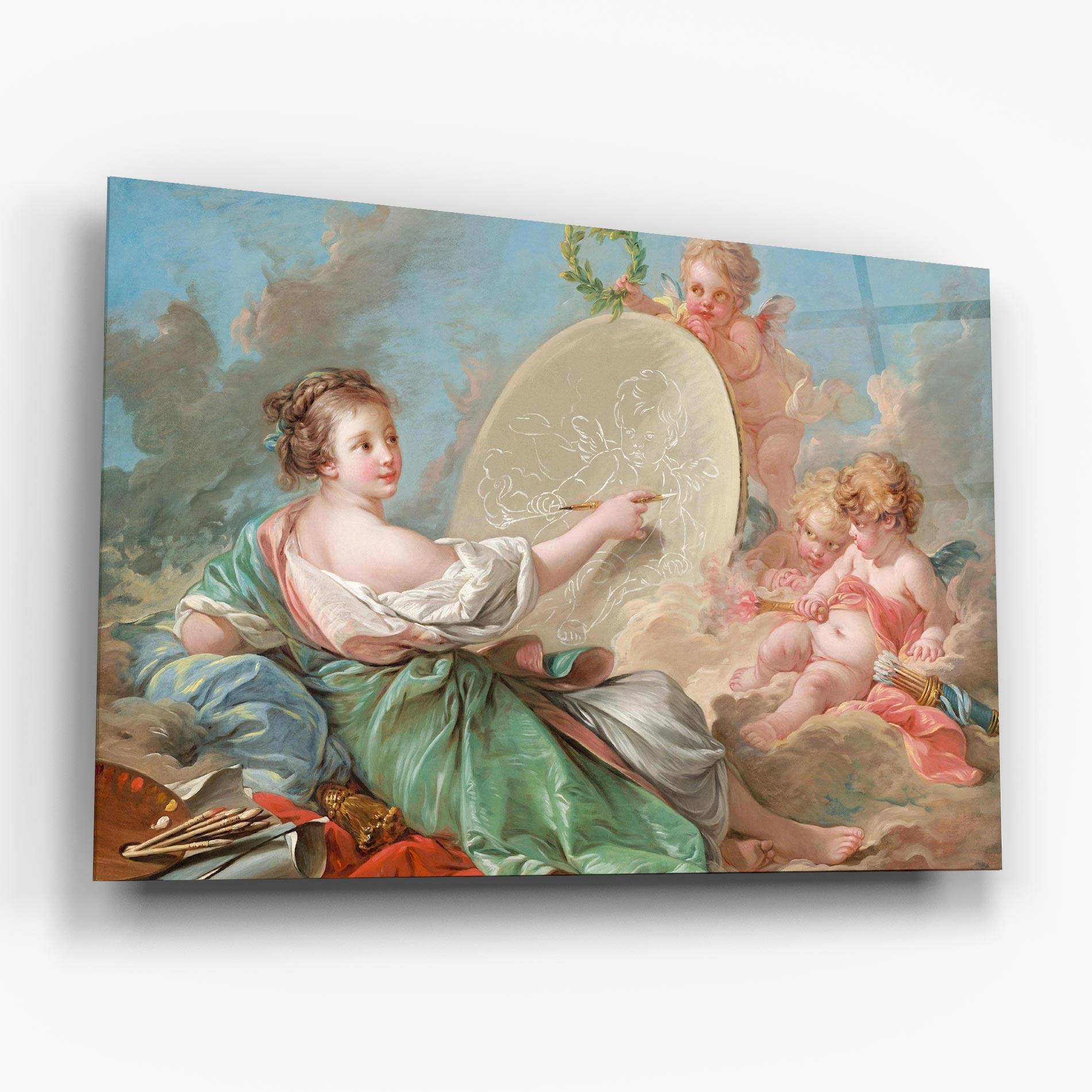 Tablou Sticla Painting Cute Angels mockup 6