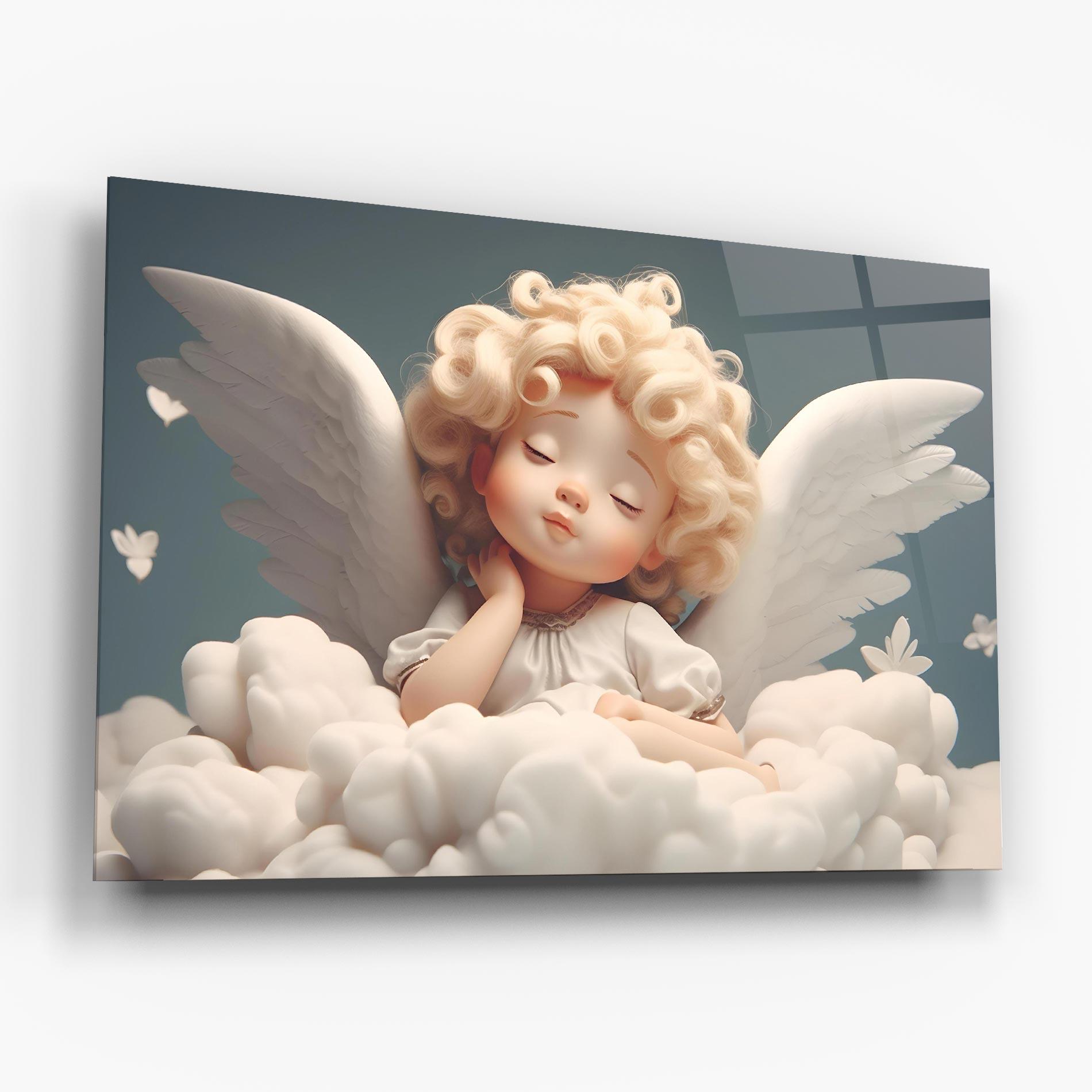 Tablou Sticla Statue Baby Angel mockup 6