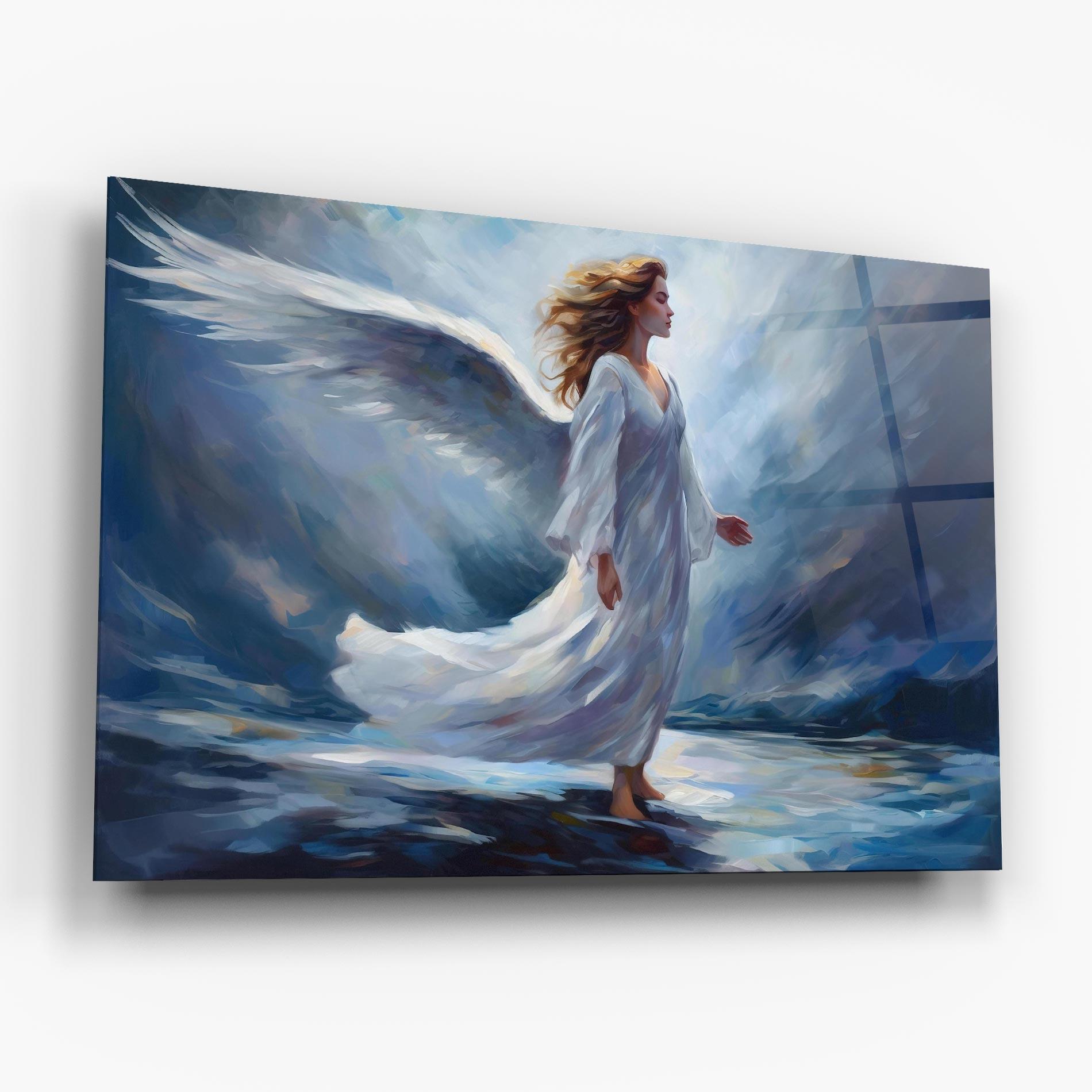 Tablou Sticla Wind Angel Woman mockup 6
